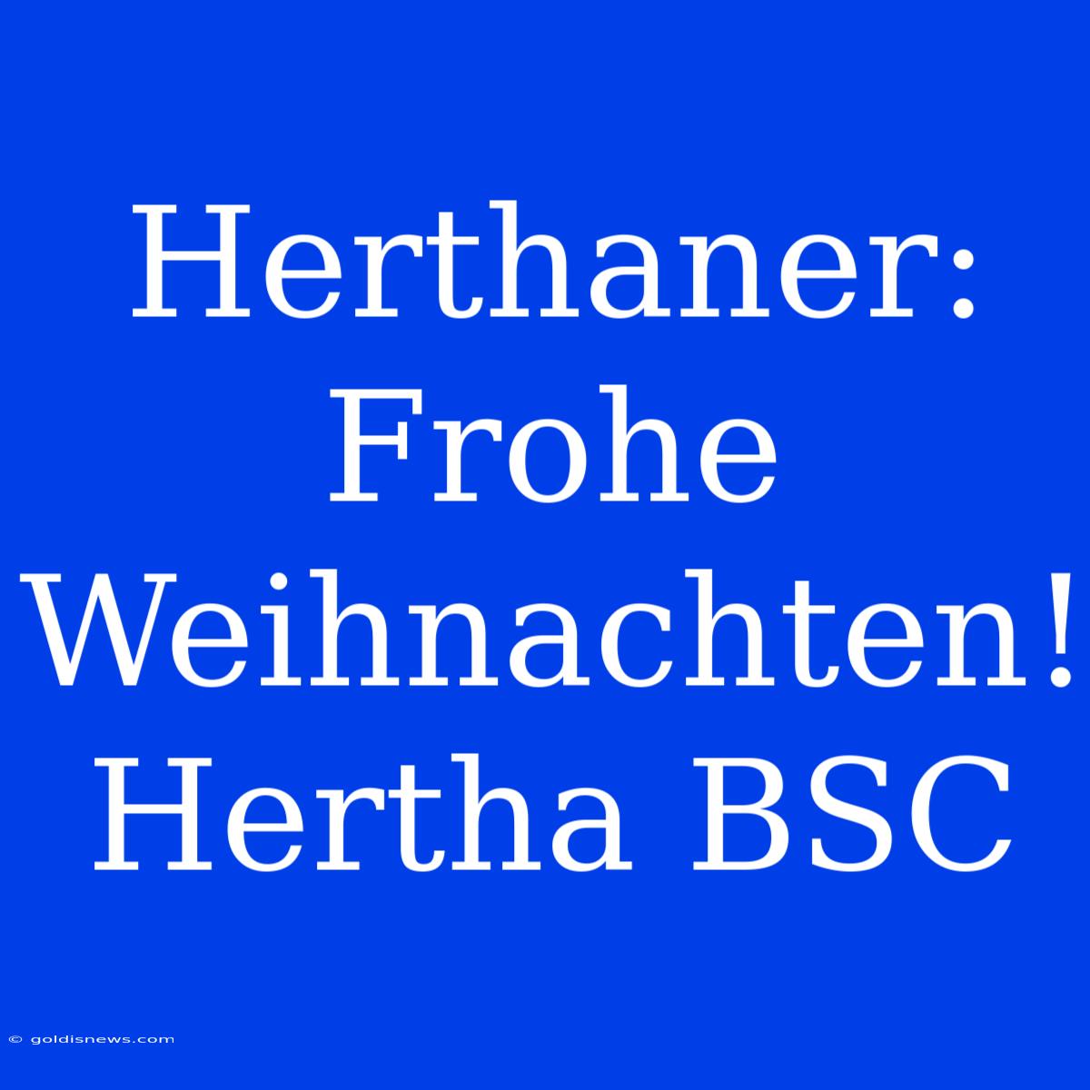 Herthaner: Frohe Weihnachten! Hertha BSC