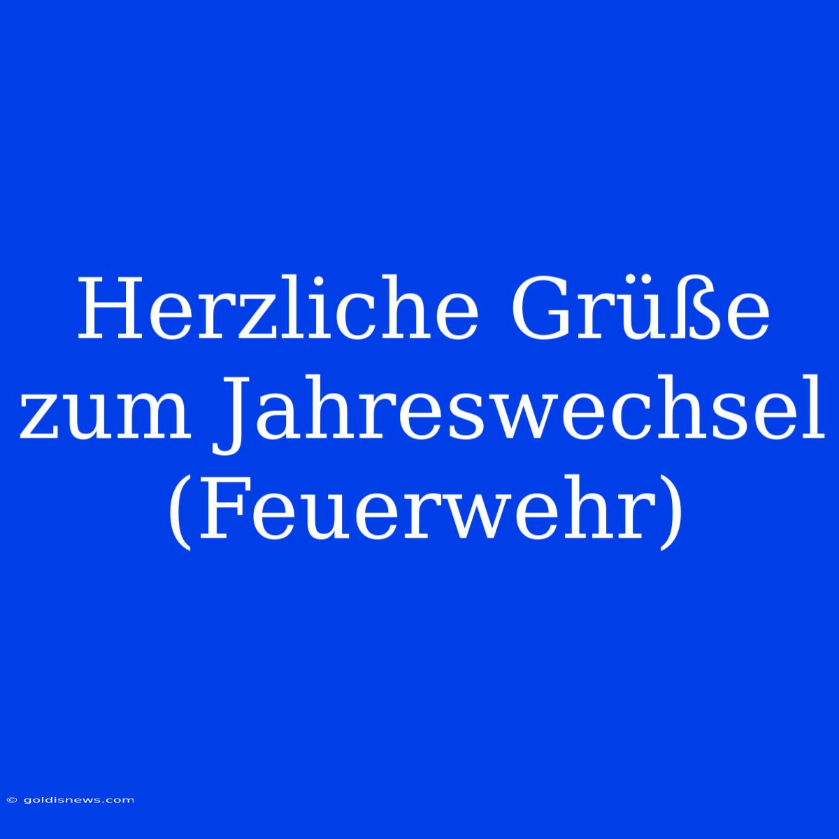 Herzliche Grüße Zum Jahreswechsel (Feuerwehr)