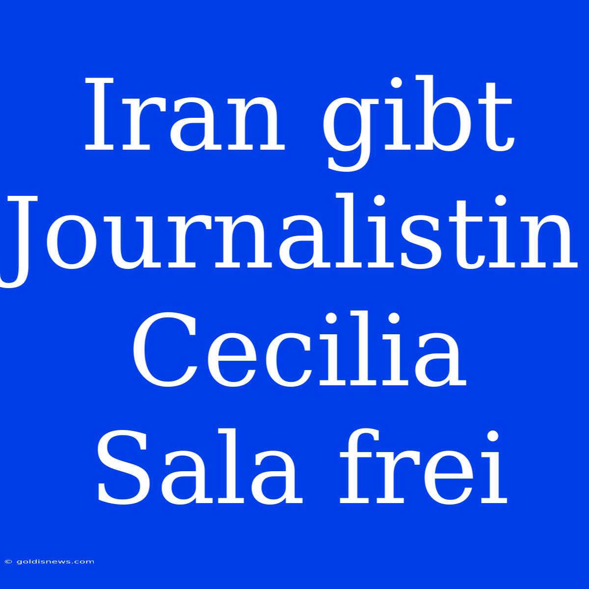 Iran Gibt Journalistin Cecilia Sala Frei