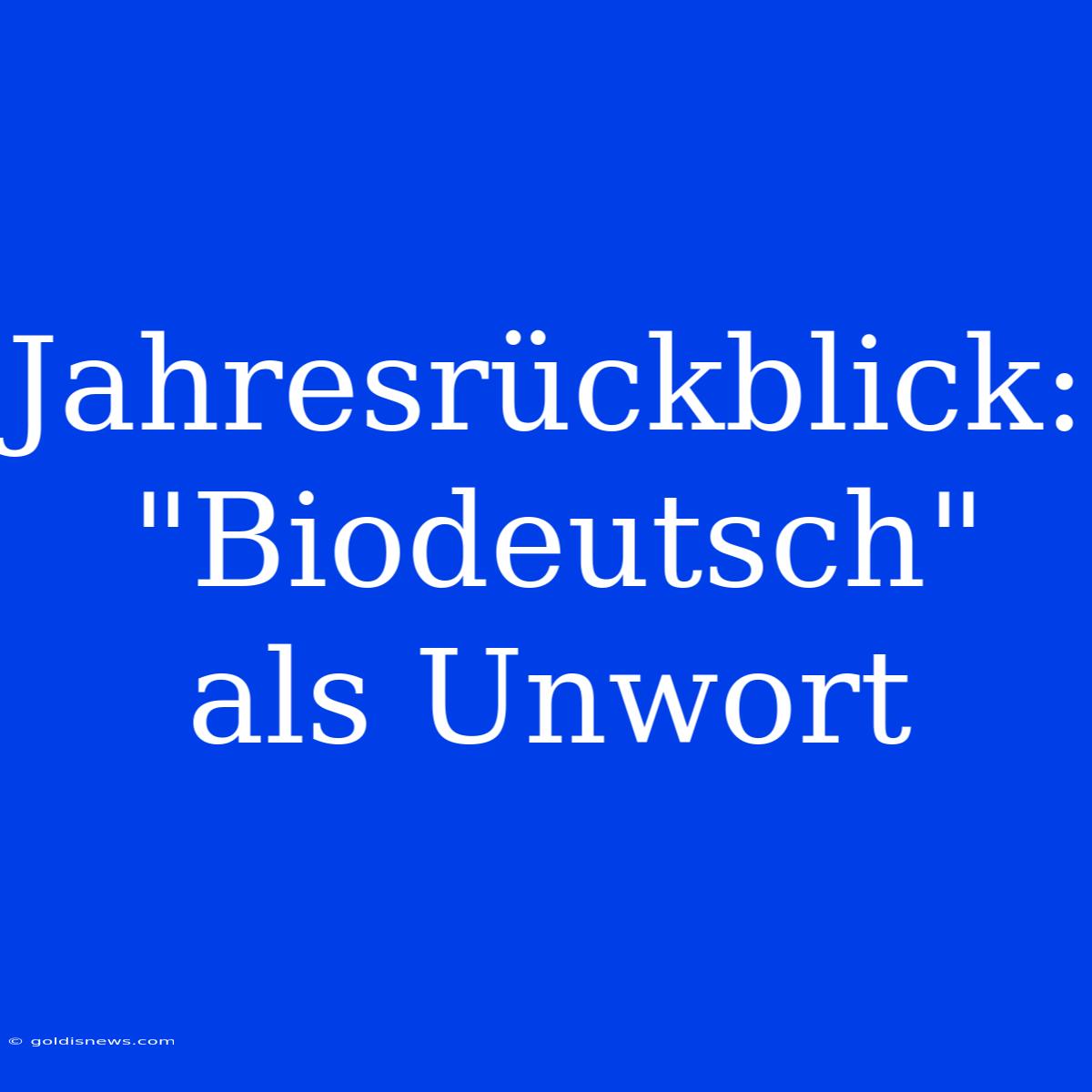 Jahresrückblick: 