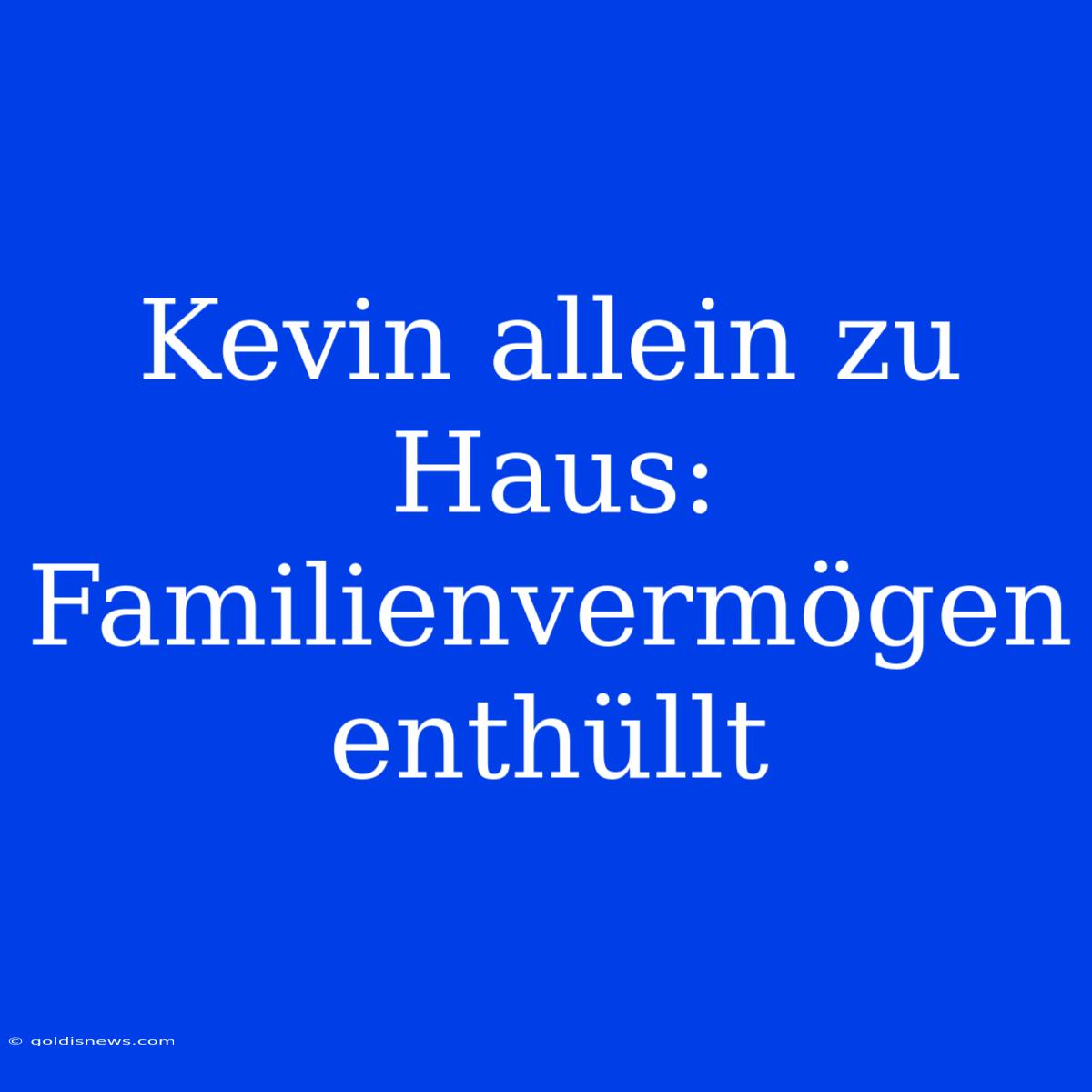 Kevin Allein Zu Haus:  Familienvermögen Enthüllt