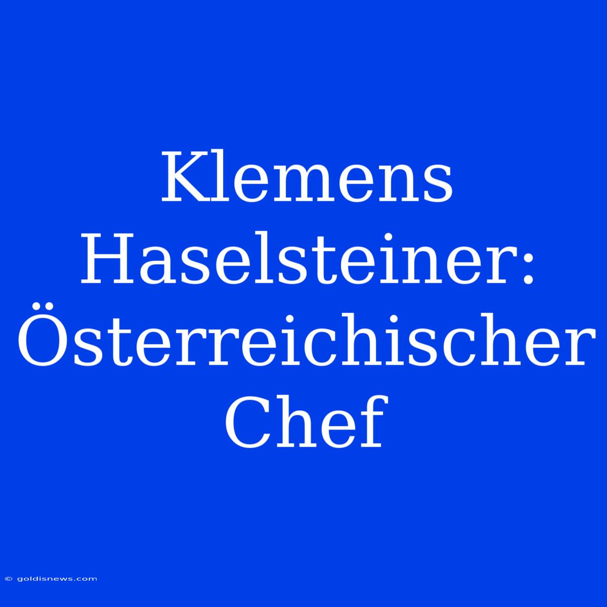 Klemens Haselsteiner: Österreichischer Chef