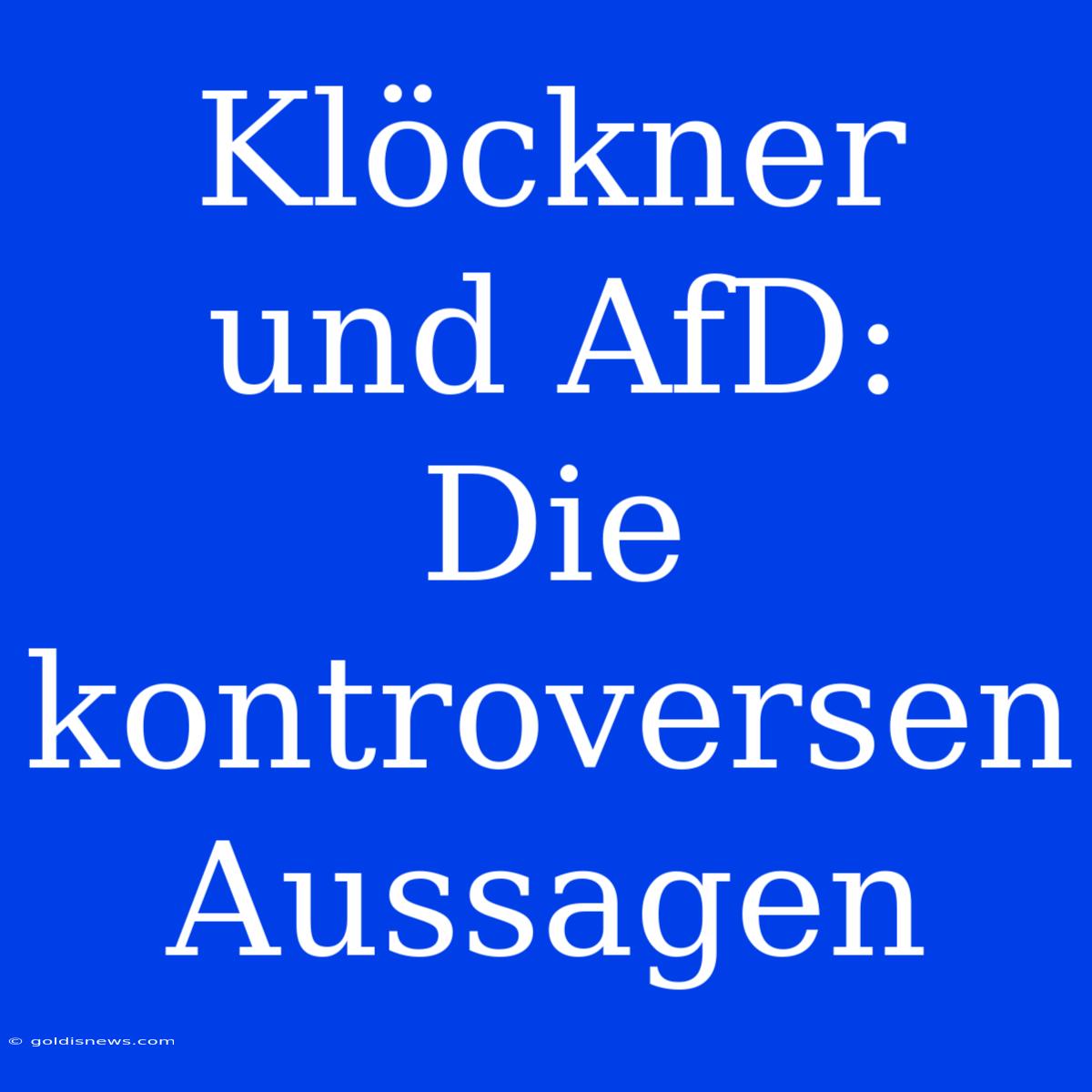 Klöckner Und AfD:  Die Kontroversen Aussagen