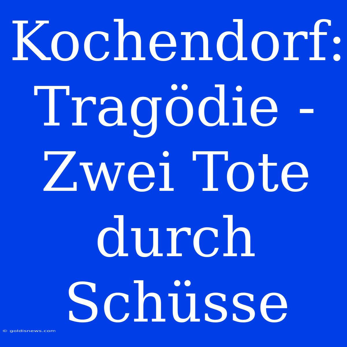 Kochendorf: Tragödie - Zwei Tote Durch Schüsse