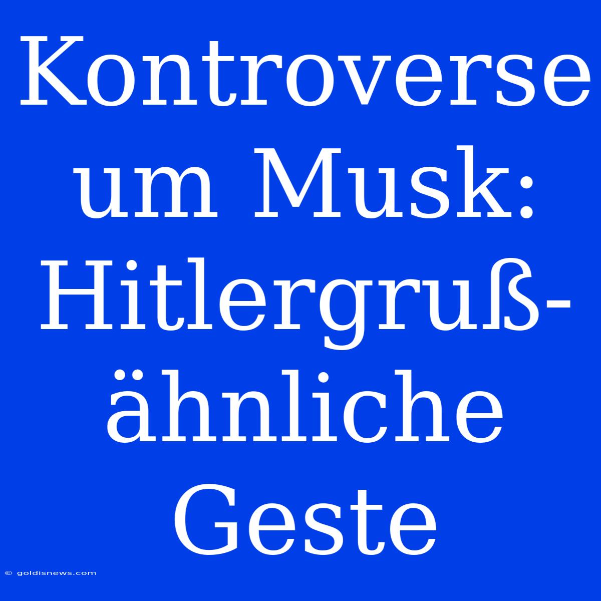 Kontroverse Um Musk: Hitlergruß-ähnliche Geste