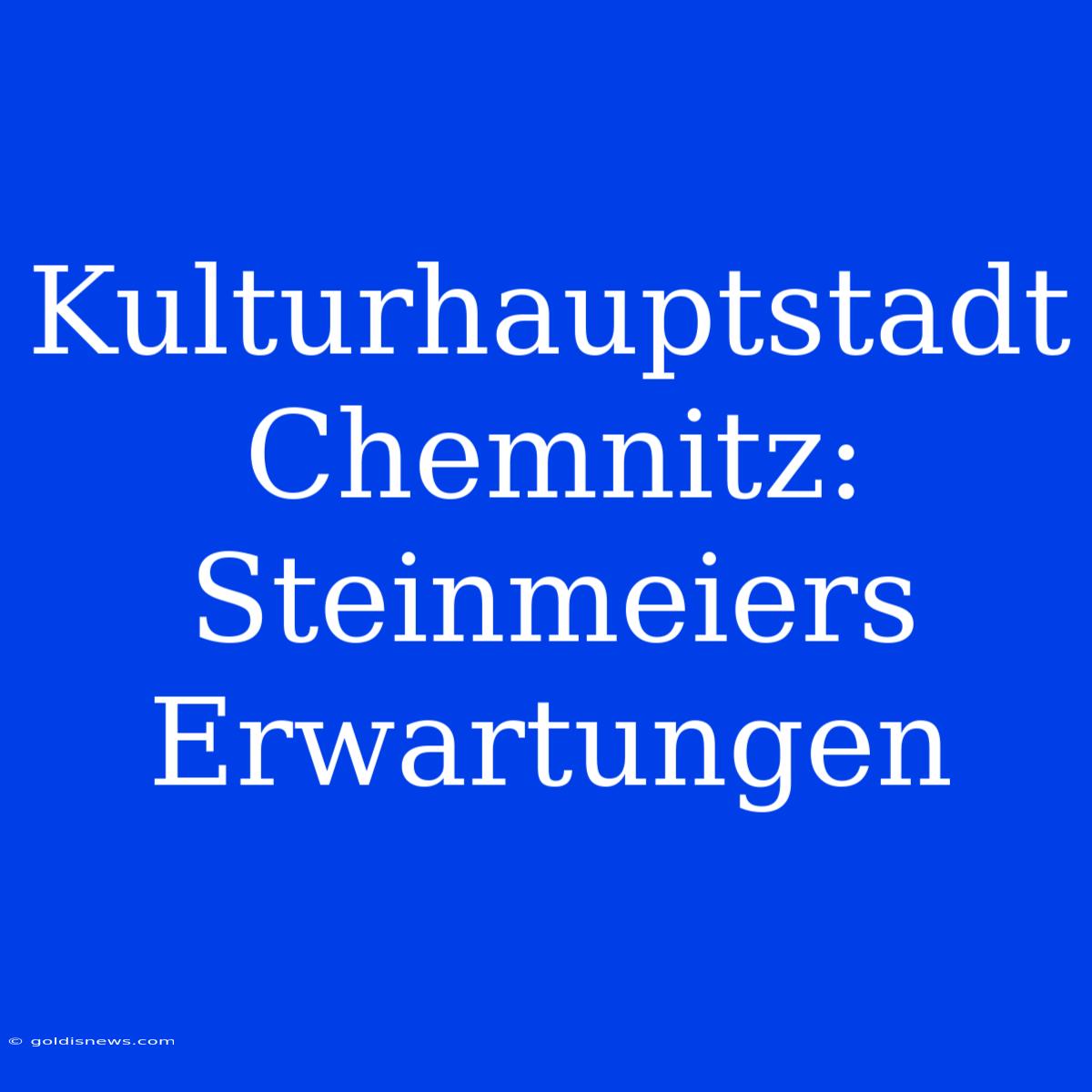 Kulturhauptstadt Chemnitz: Steinmeiers Erwartungen