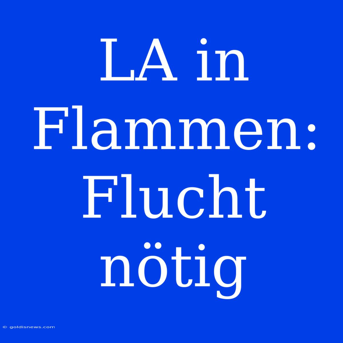 LA In Flammen:  Flucht Nötig