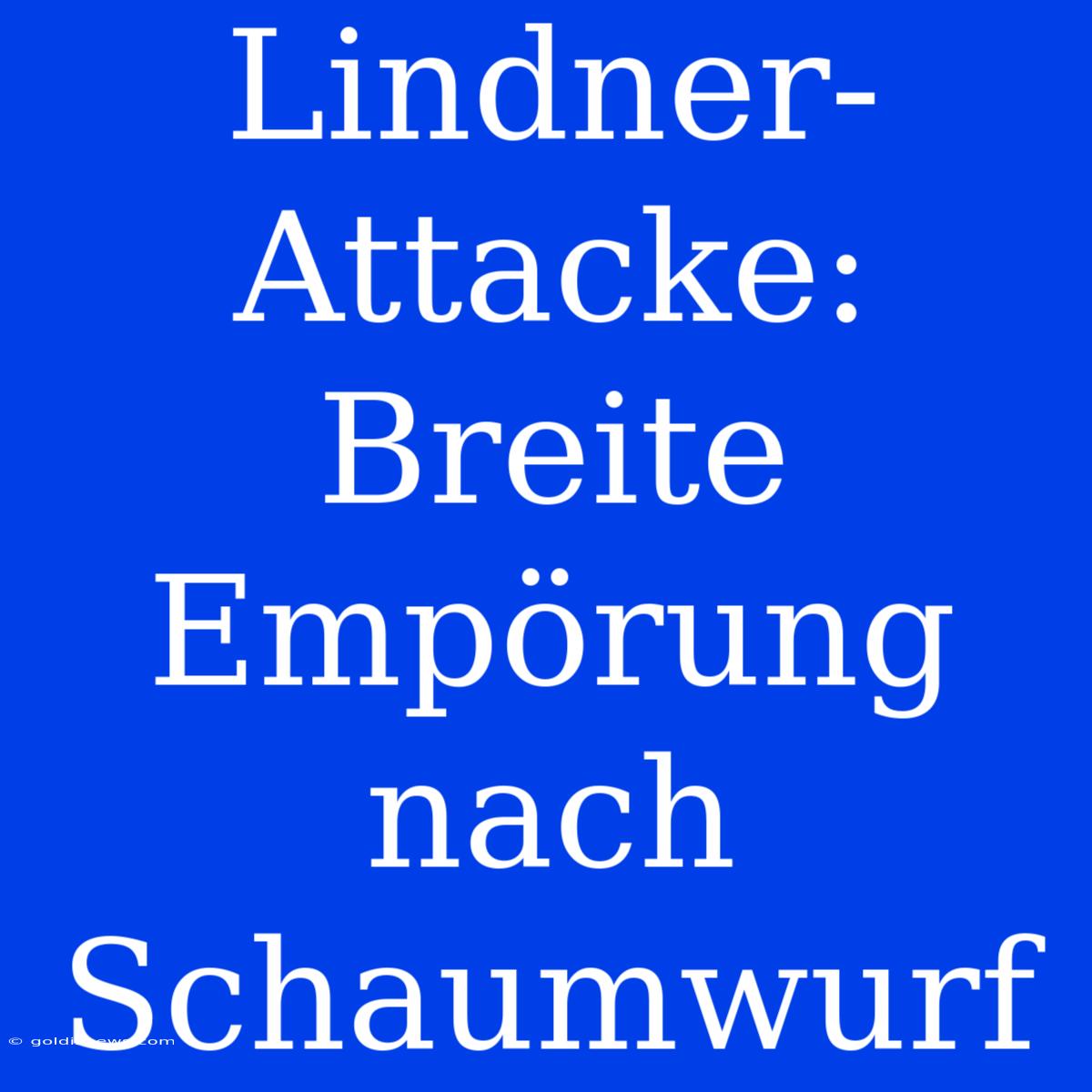 Lindner-Attacke:  Breite Empörung Nach Schaumwurf