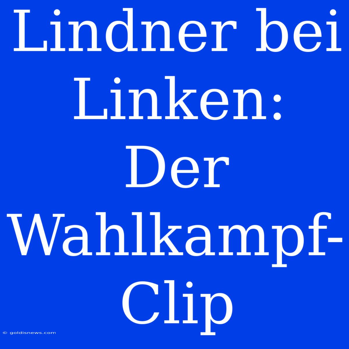 Lindner Bei Linken:  Der Wahlkampf-Clip