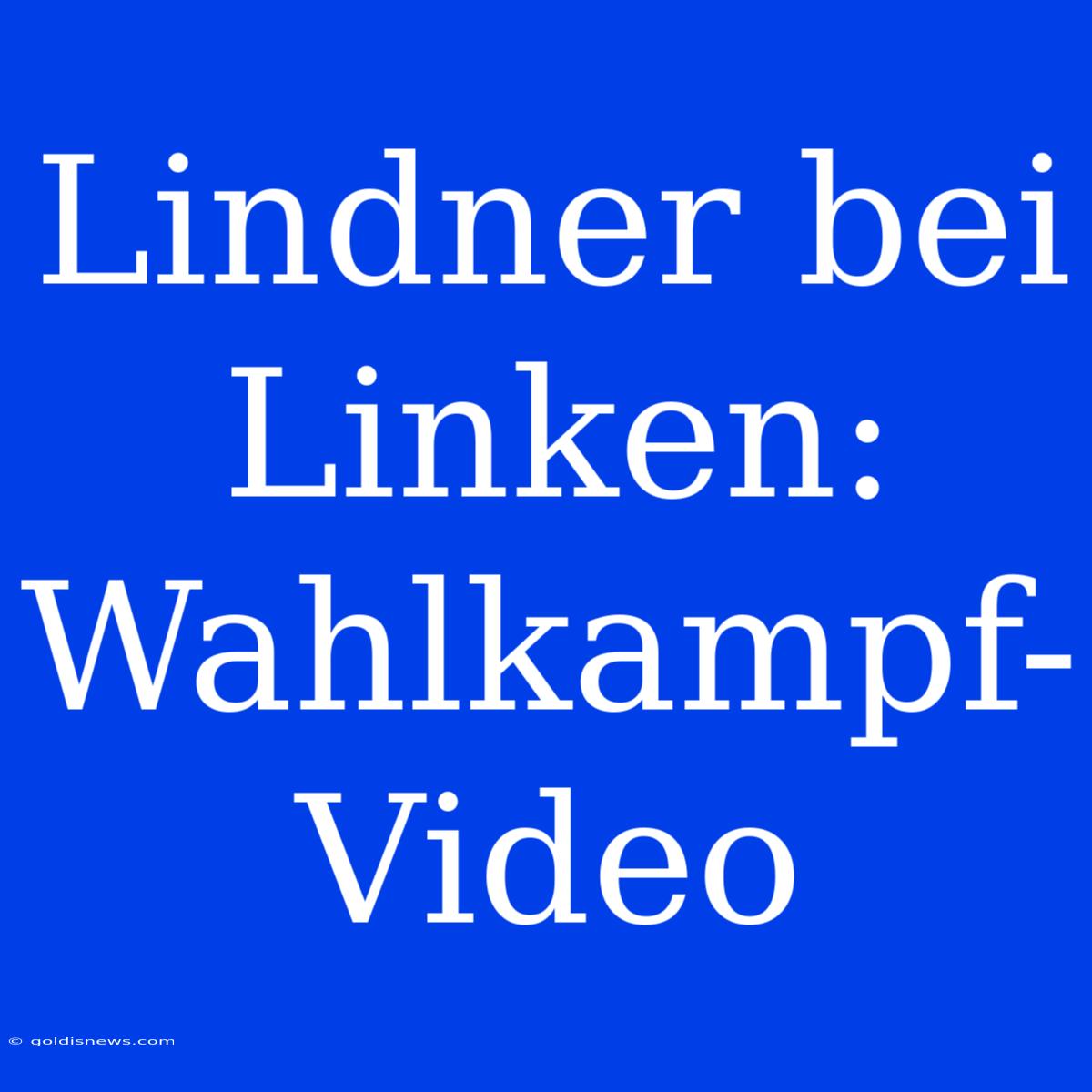 Lindner Bei Linken: Wahlkampf-Video