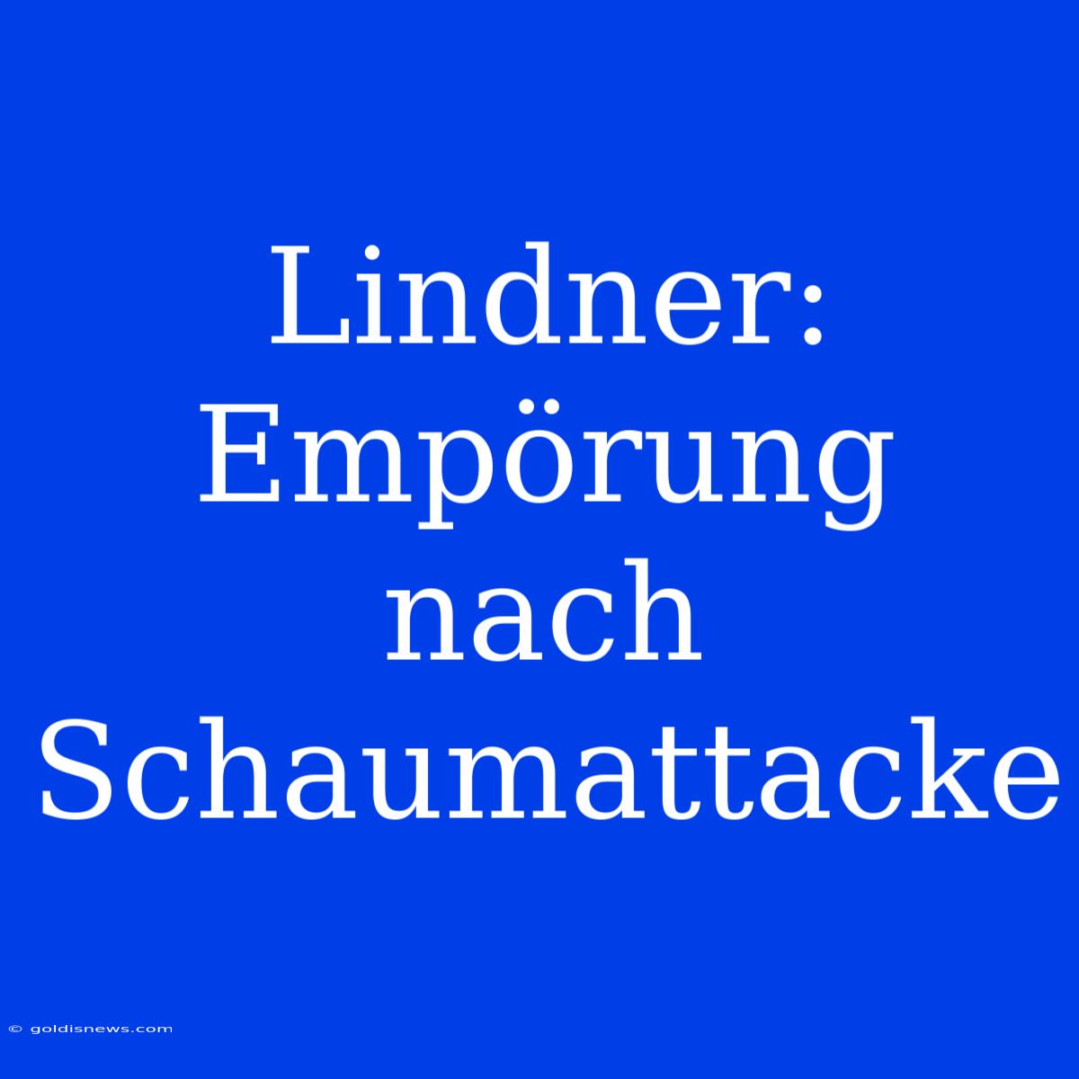 Lindner: Empörung Nach Schaumattacke