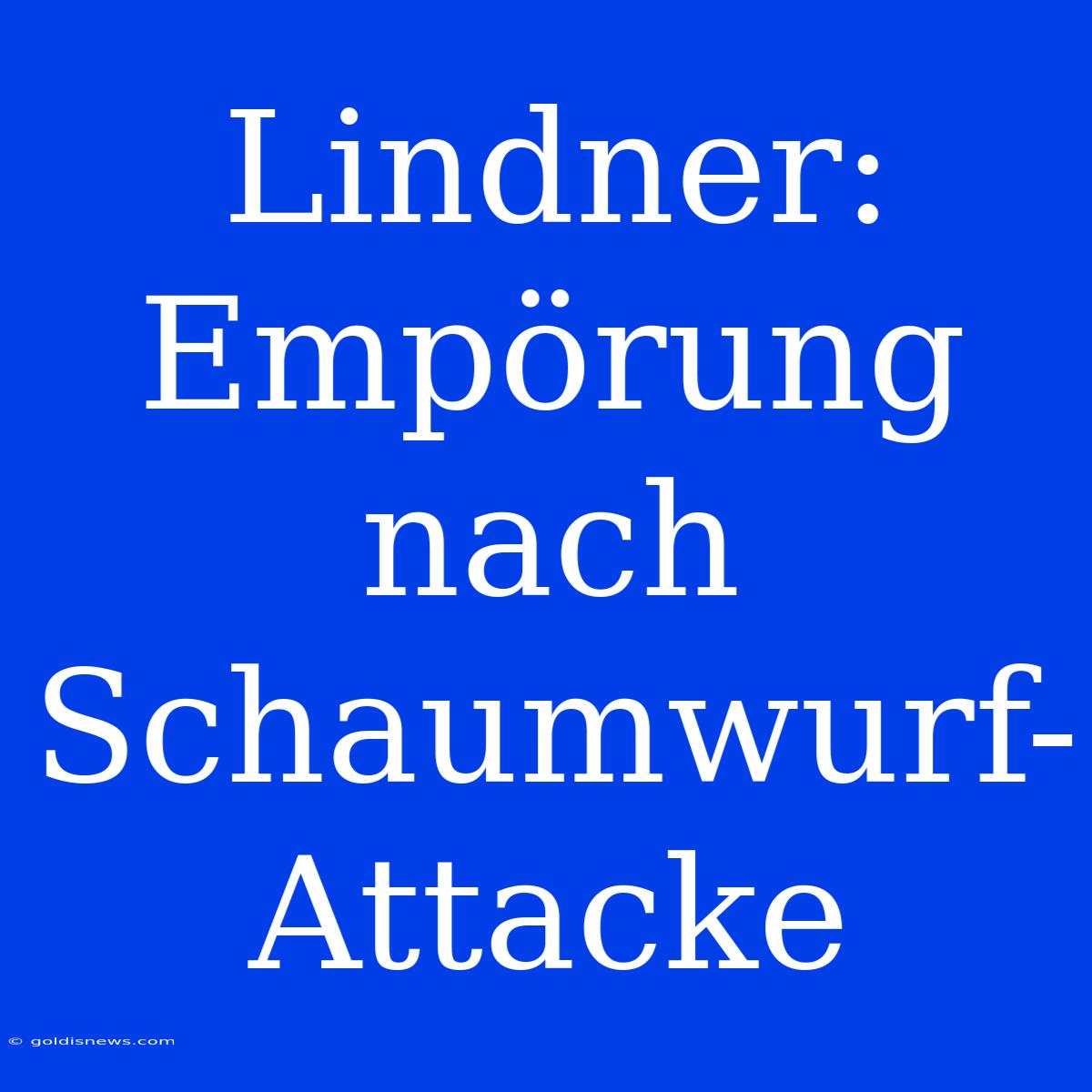 Lindner: Empörung Nach Schaumwurf-Attacke