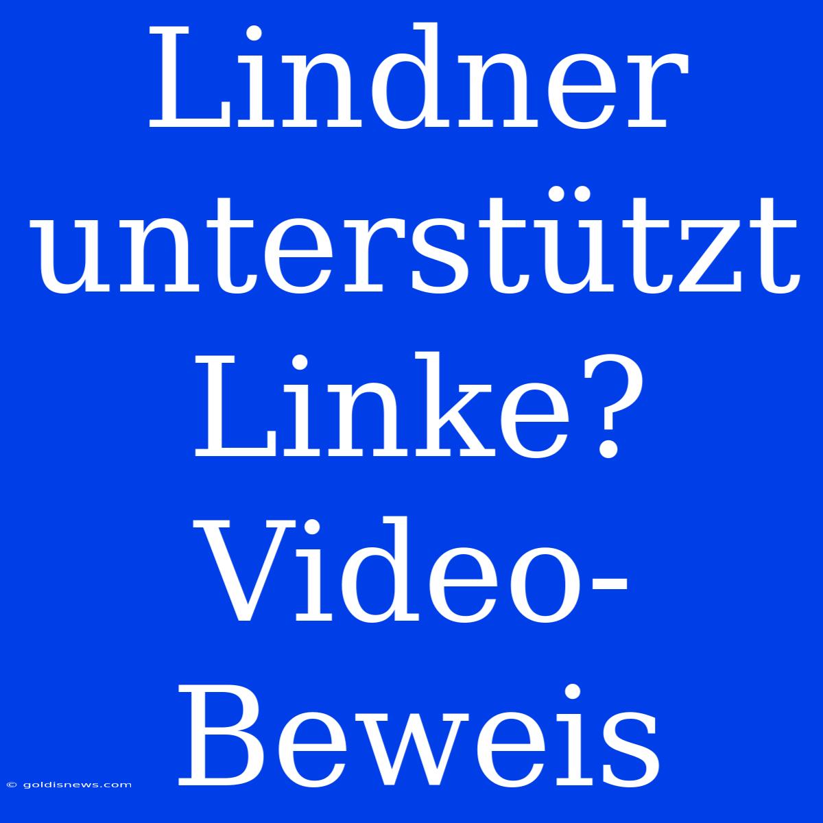 Lindner Unterstützt Linke? Video-Beweis