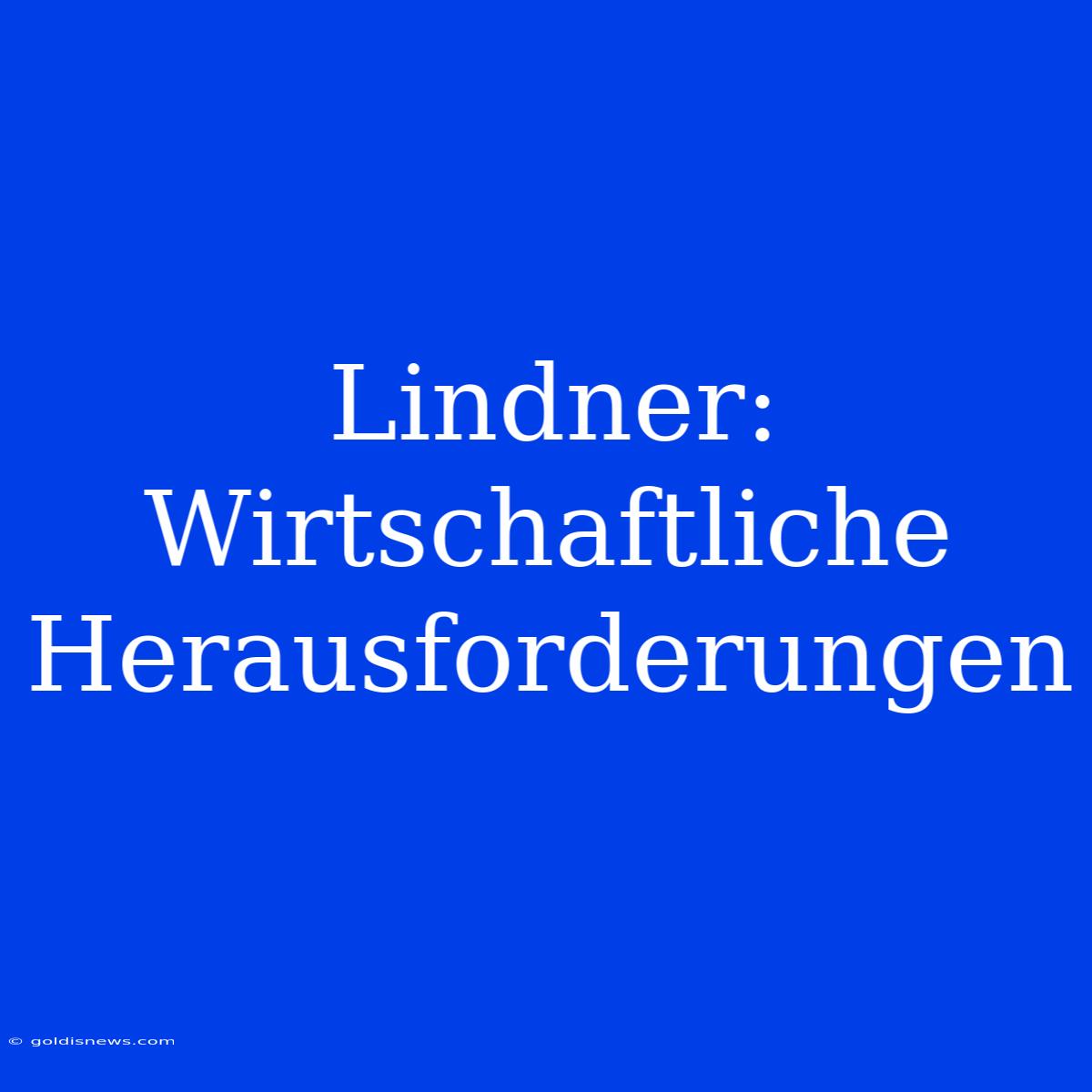 Lindner:  Wirtschaftliche Herausforderungen