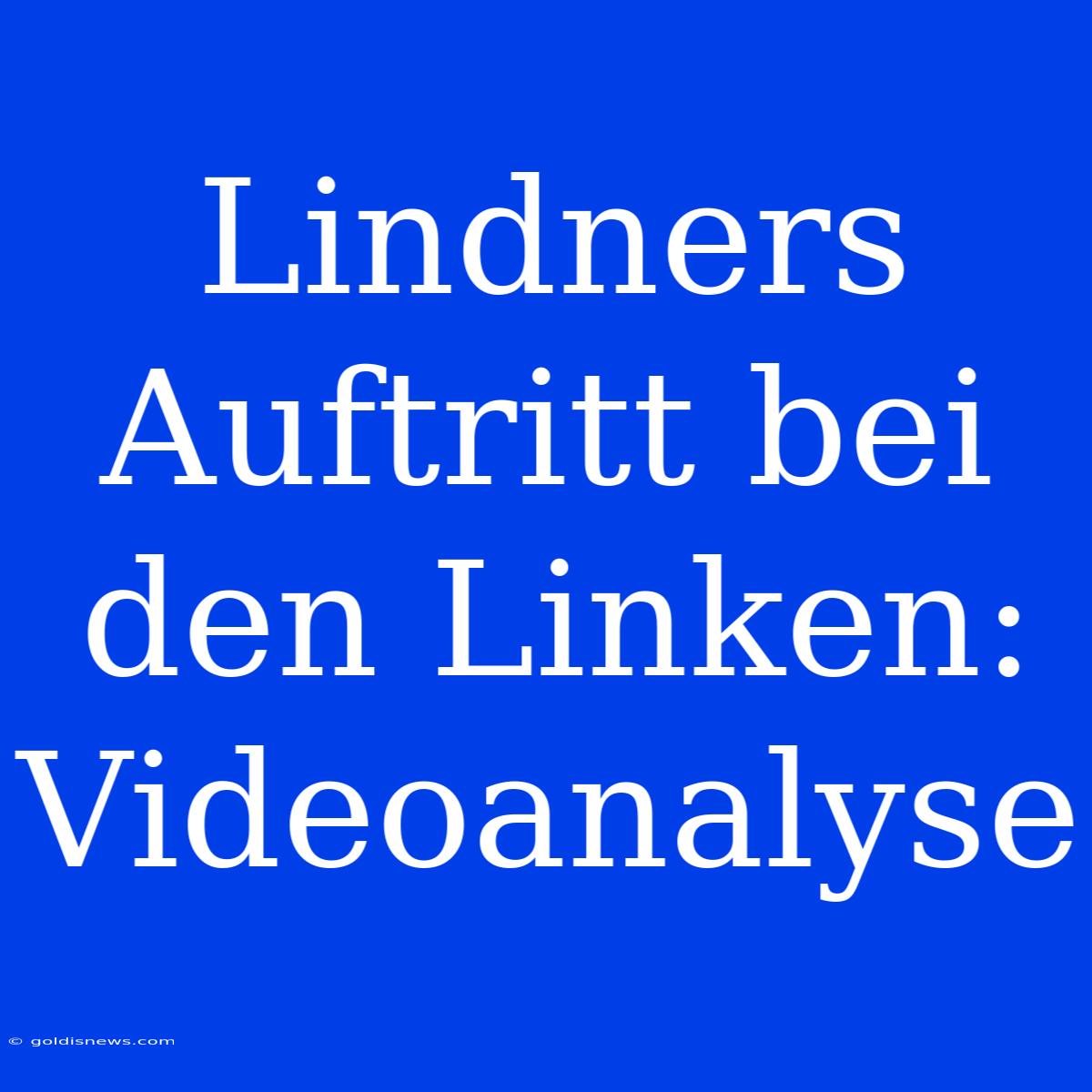 Lindners Auftritt Bei Den Linken: Videoanalyse