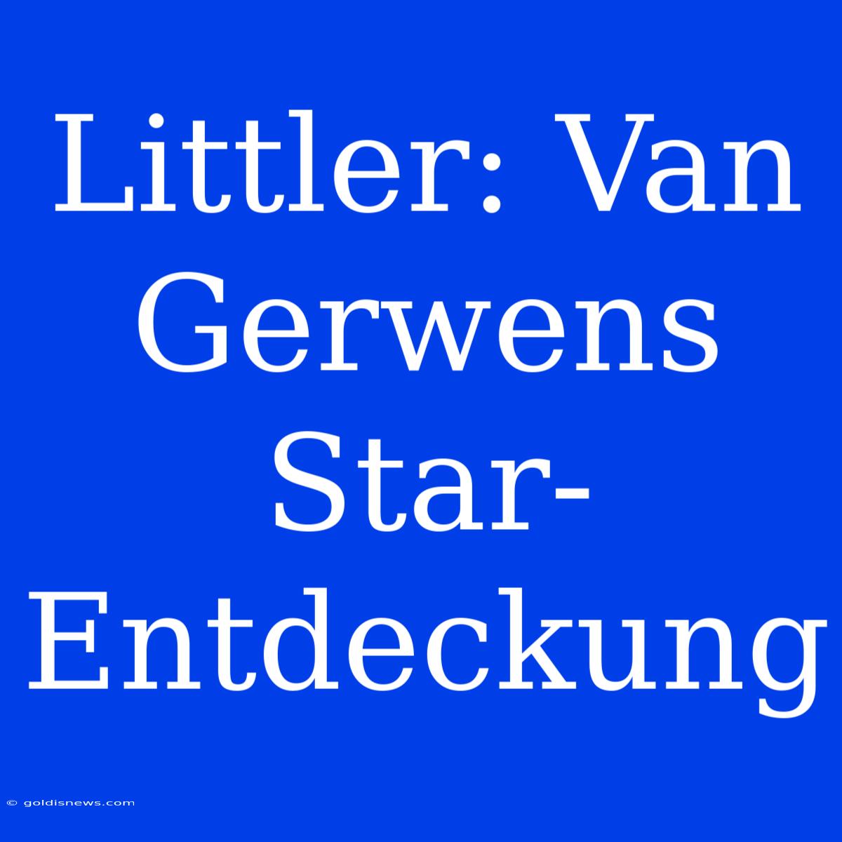 Littler: Van Gerwens Star-Entdeckung