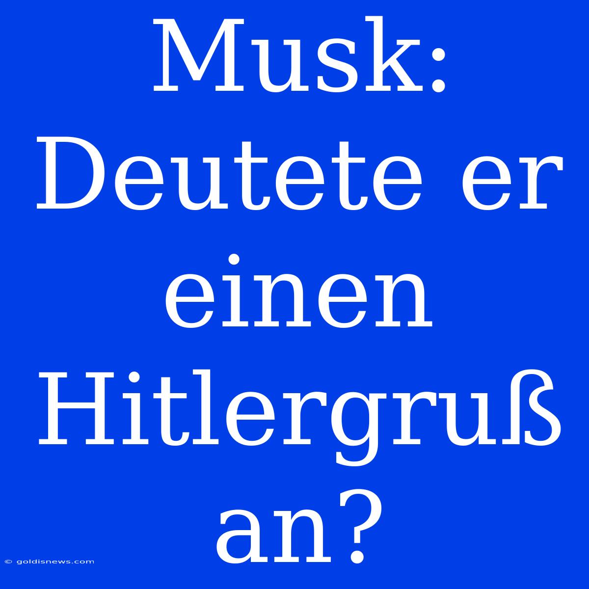 Musk: Deutete Er Einen Hitlergruß An?