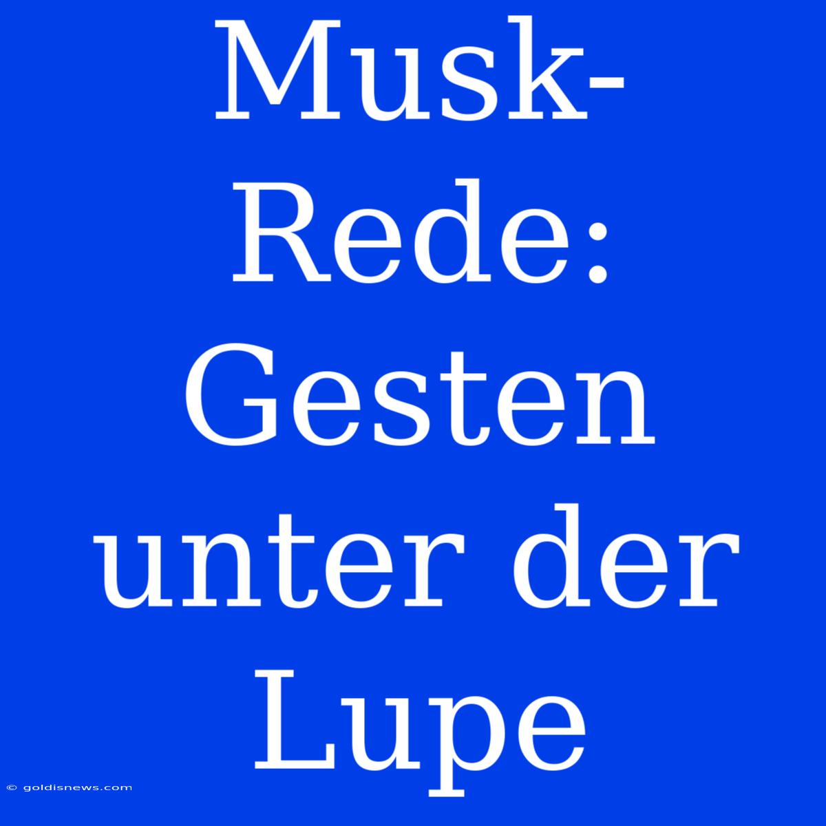 Musk-Rede:  Gesten Unter Der Lupe