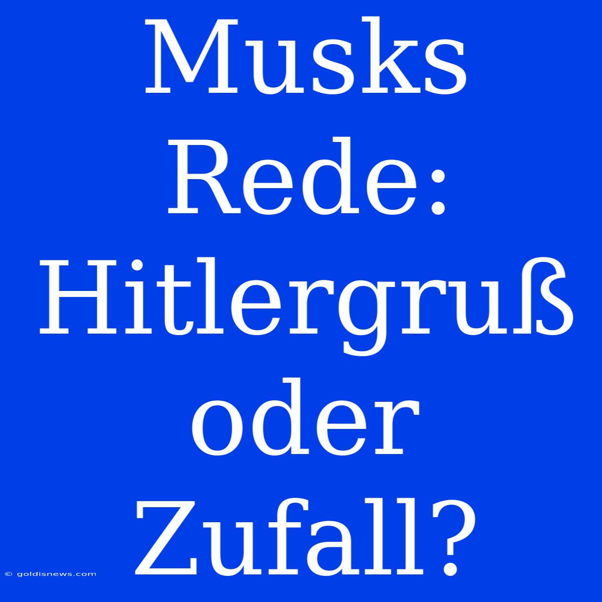 Musks Rede:  Hitlergruß Oder Zufall?