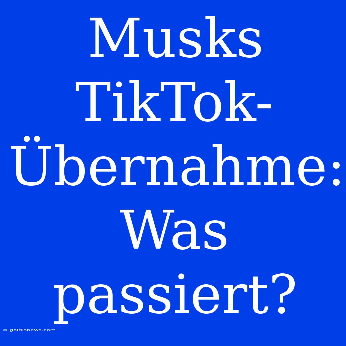 Musks TikTok-Übernahme: Was Passiert?