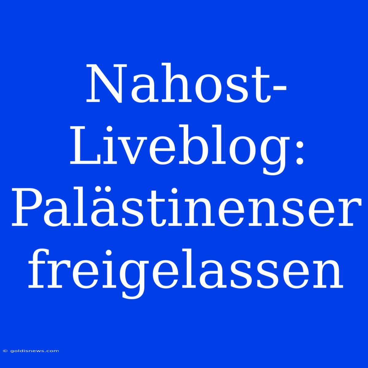 Nahost-Liveblog: Palästinenser Freigelassen