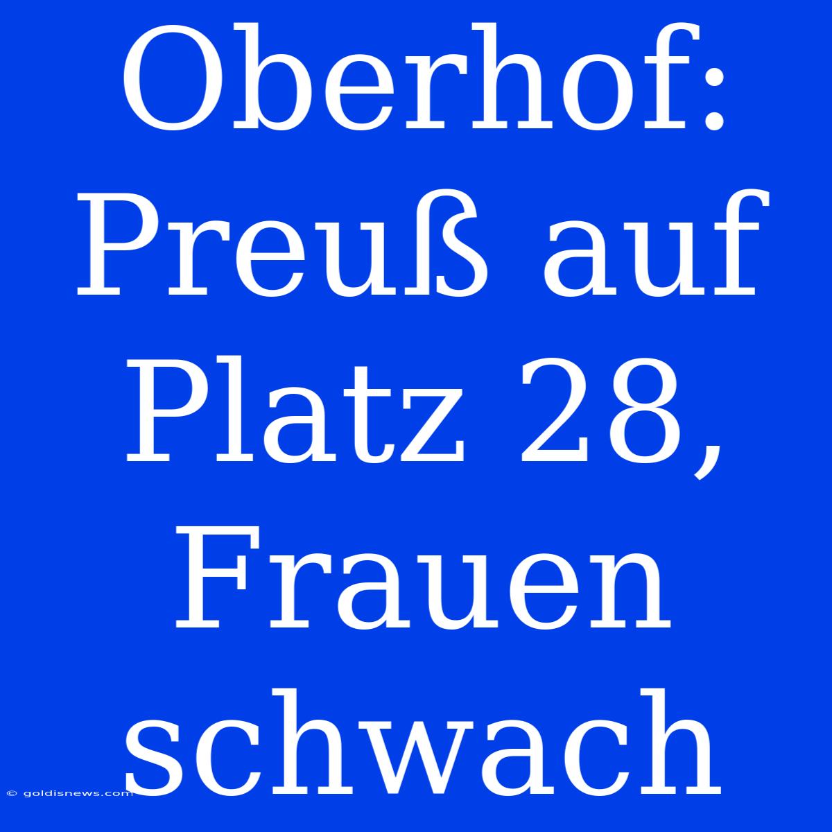 Oberhof: Preuß Auf Platz 28, Frauen Schwach