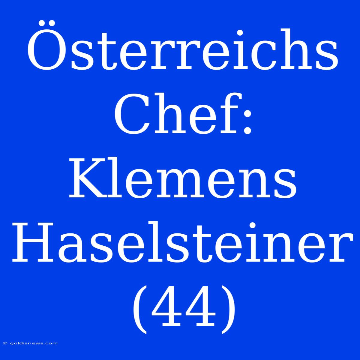 Österreichs Chef: Klemens Haselsteiner (44)