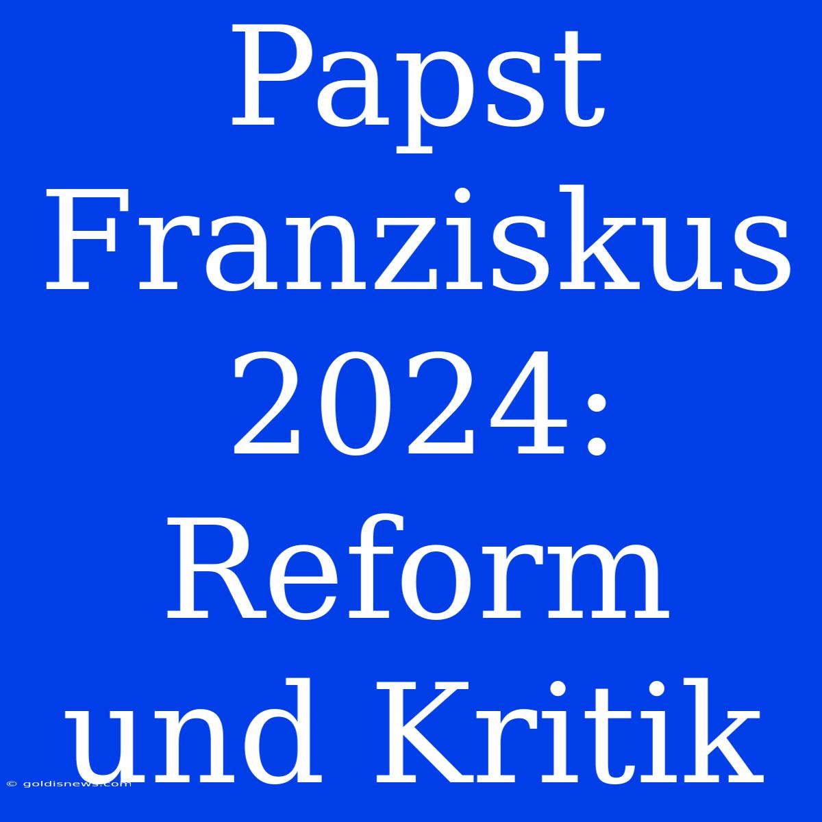 Papst Franziskus 2024: Reform Und Kritik