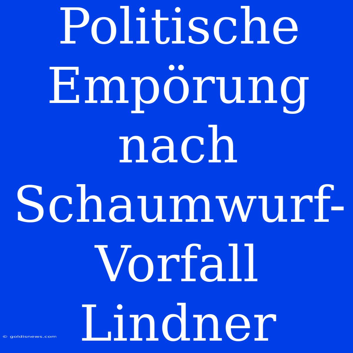 Politische Empörung Nach Schaumwurf-Vorfall Lindner