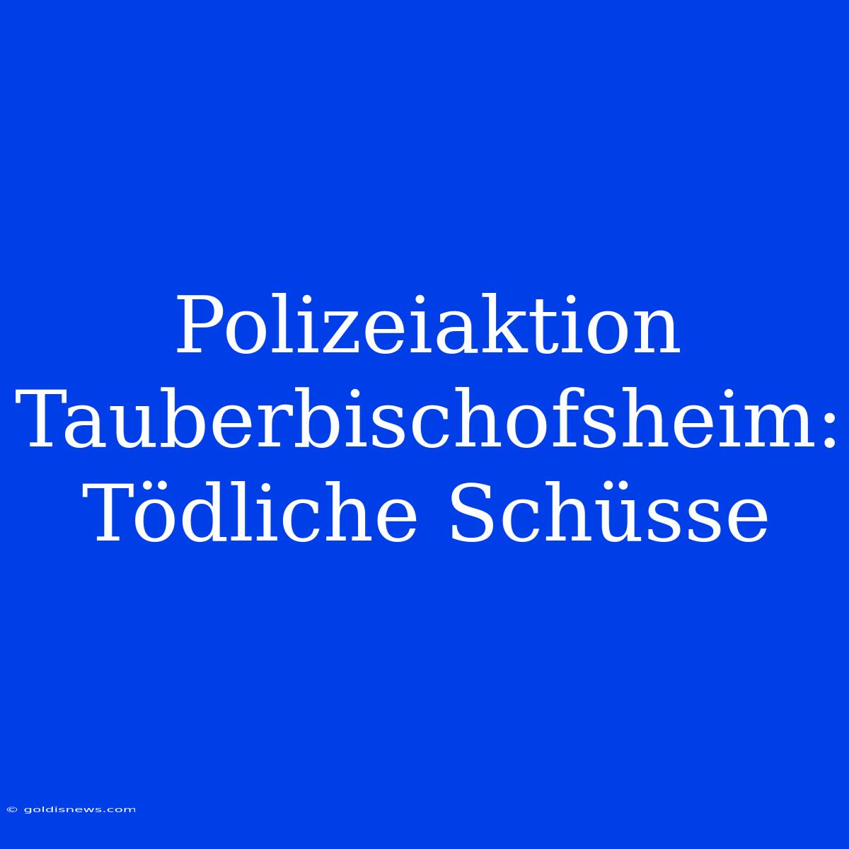 Polizeiaktion Tauberbischofsheim: Tödliche Schüsse