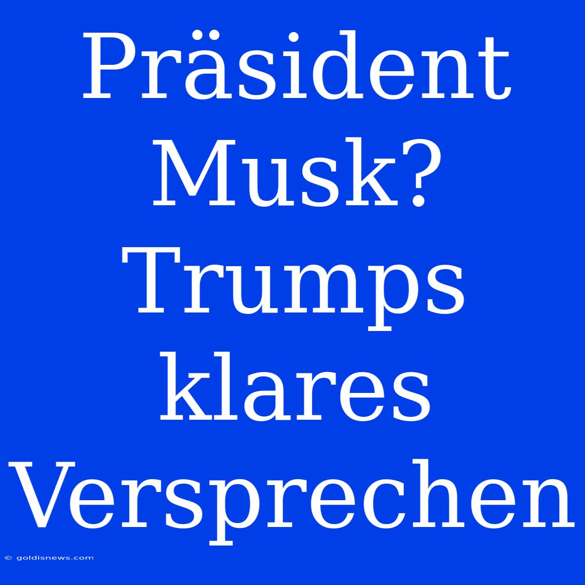 Präsident Musk? Trumps Klares Versprechen