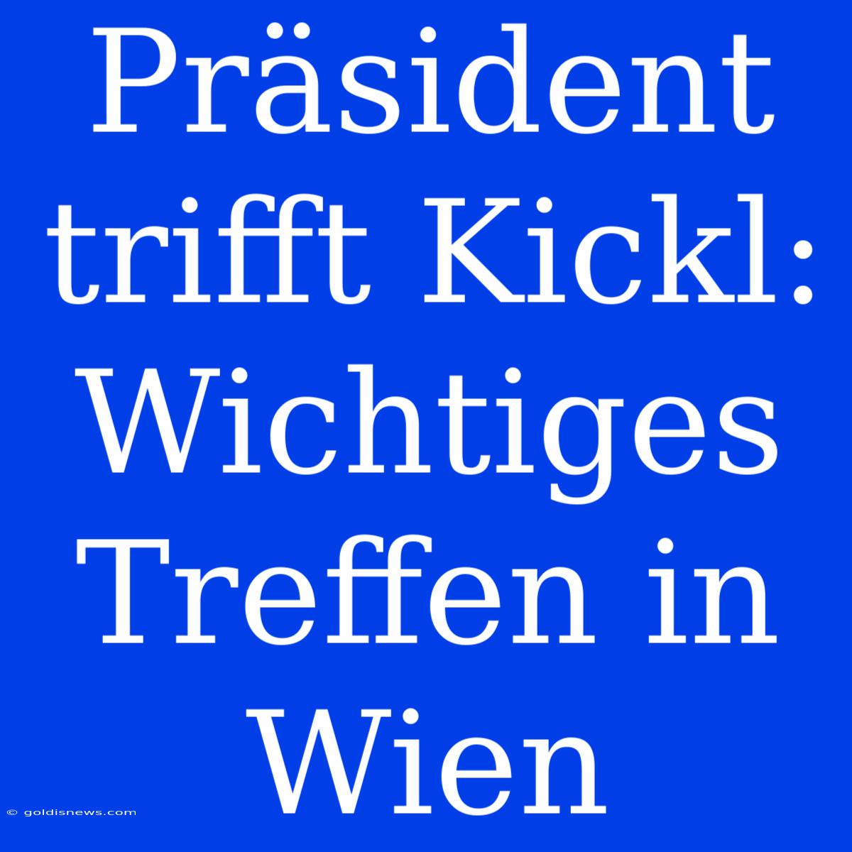 Präsident Trifft Kickl: Wichtiges Treffen In Wien