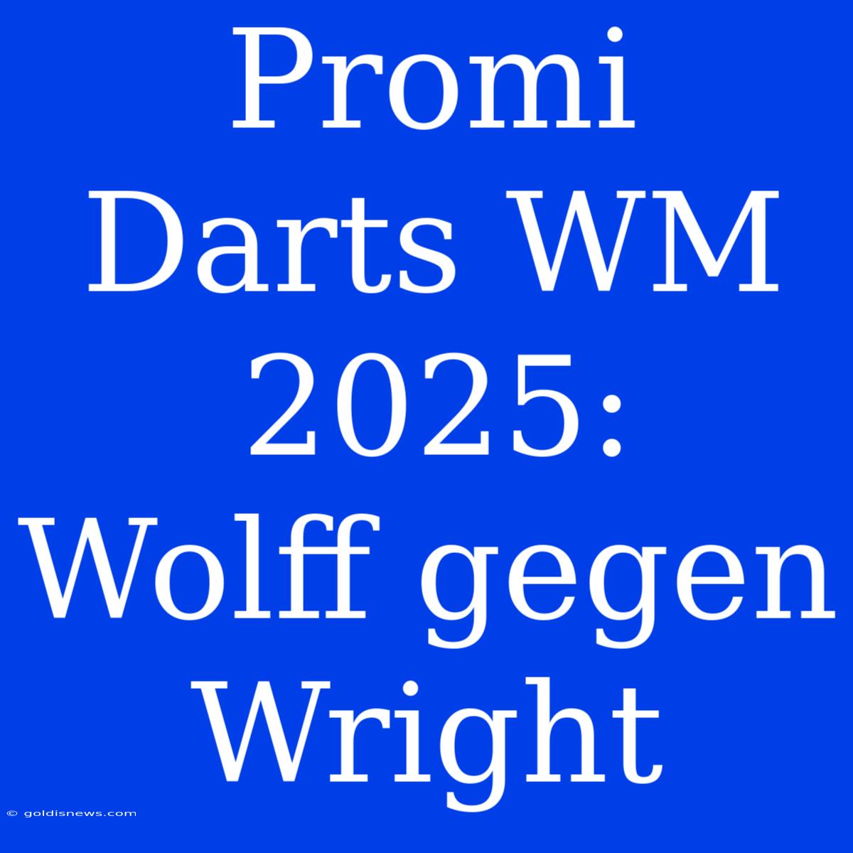 Promi Darts WM 2025:  Wolff Gegen Wright