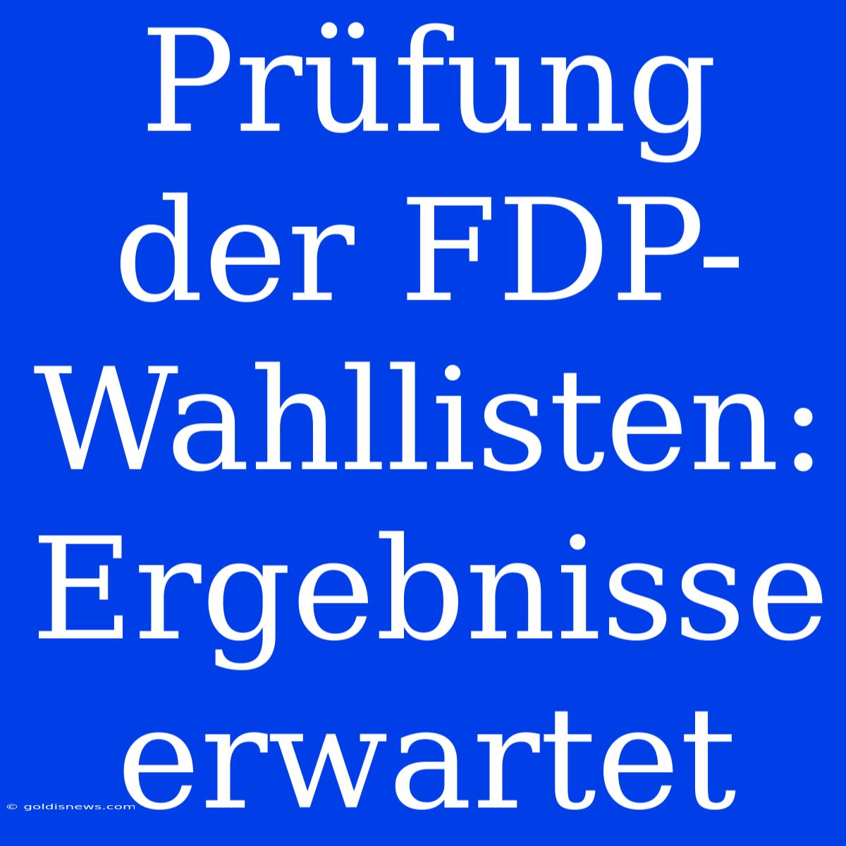 Prüfung Der FDP-Wahllisten: Ergebnisse Erwartet