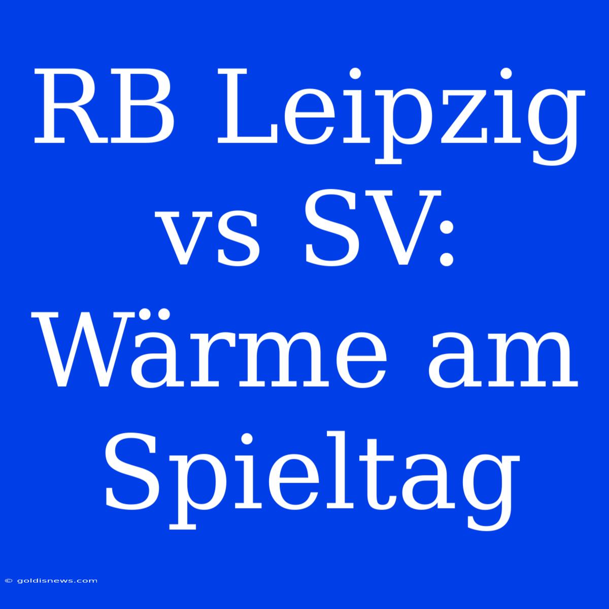 RB Leipzig Vs SV:  Wärme Am Spieltag