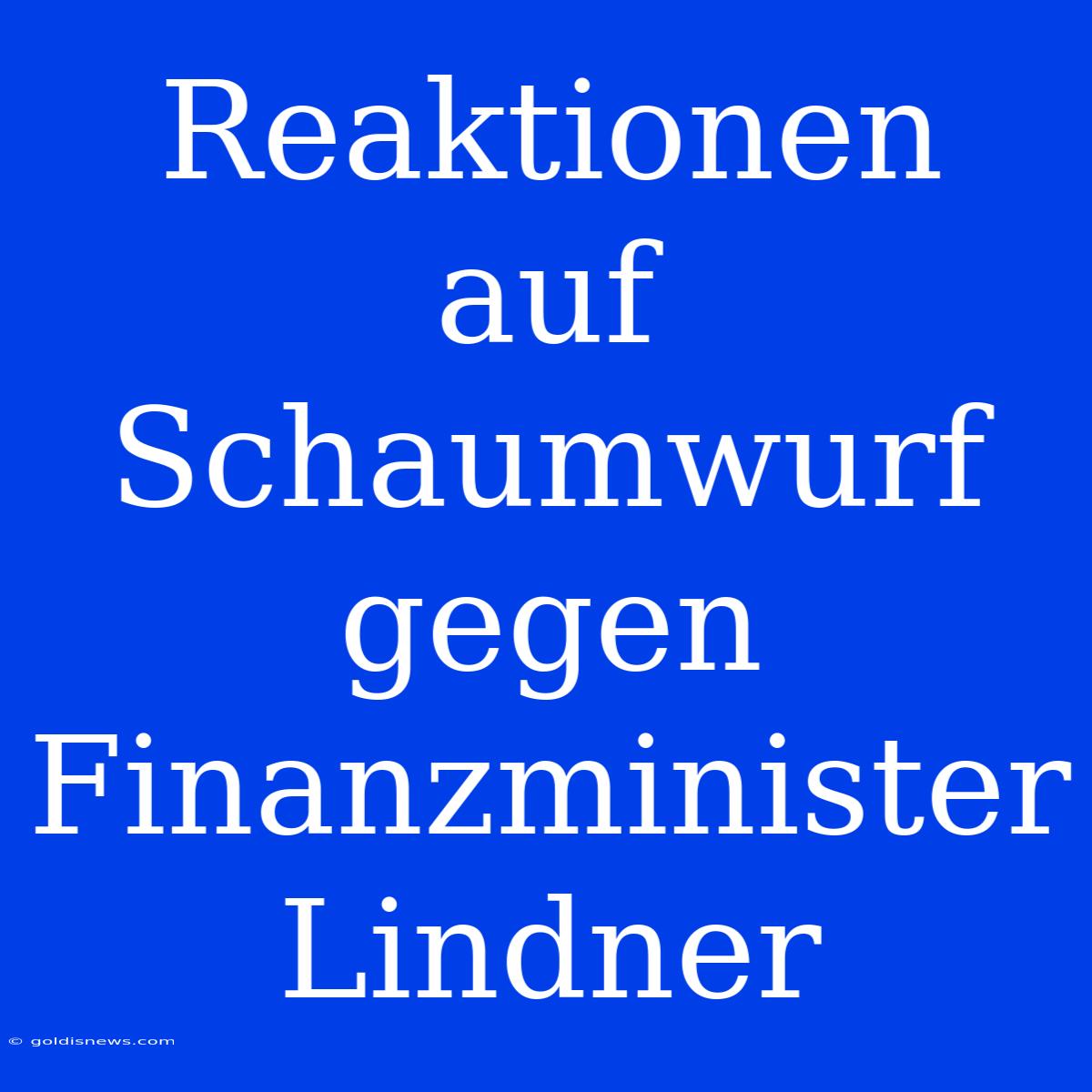 Reaktionen Auf Schaumwurf Gegen Finanzminister Lindner