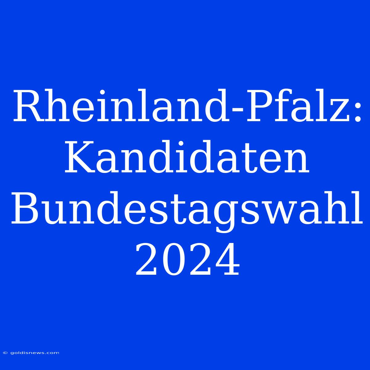 Rheinland-Pfalz: Kandidaten Bundestagswahl 2024