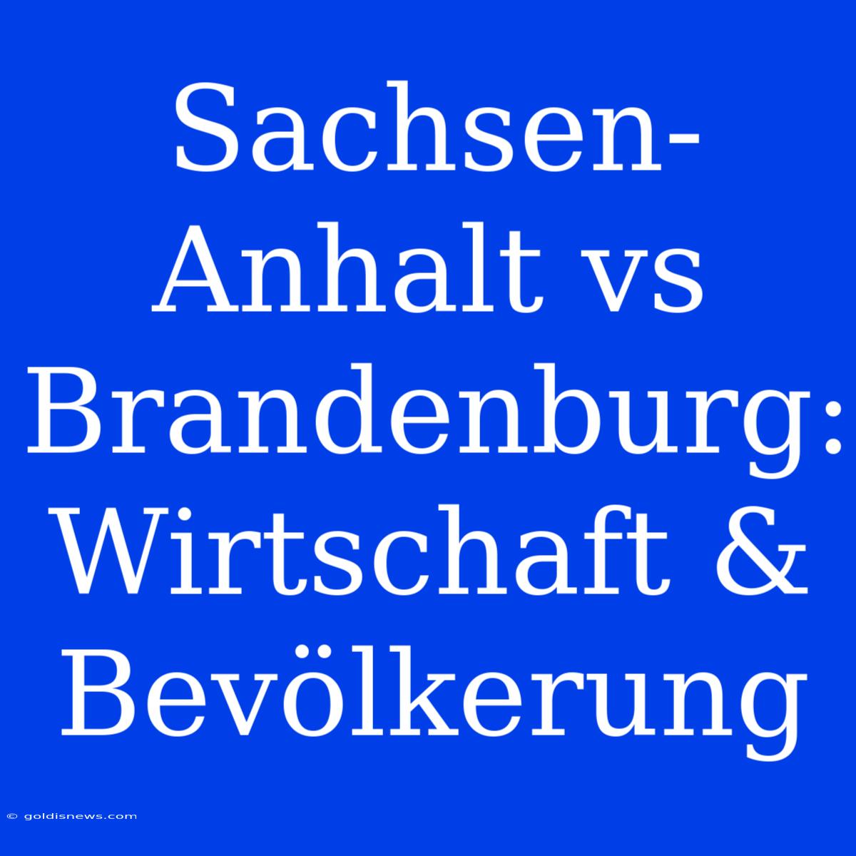 Sachsen-Anhalt Vs Brandenburg: Wirtschaft & Bevölkerung