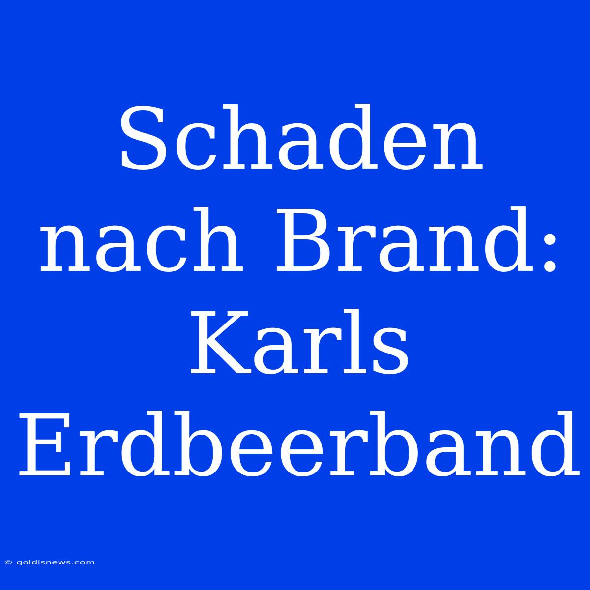 Schaden Nach Brand: Karls Erdbeerband