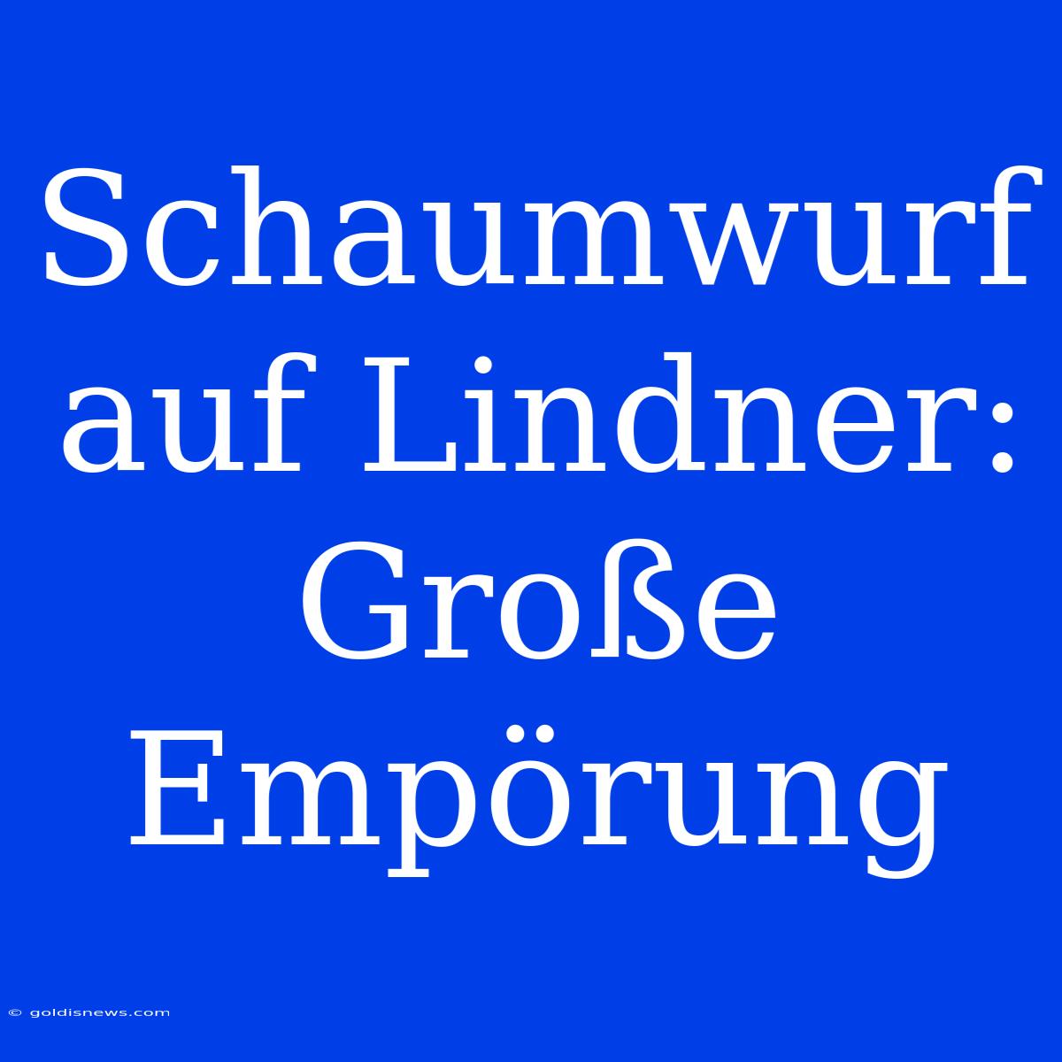 Schaumwurf Auf Lindner: Große Empörung