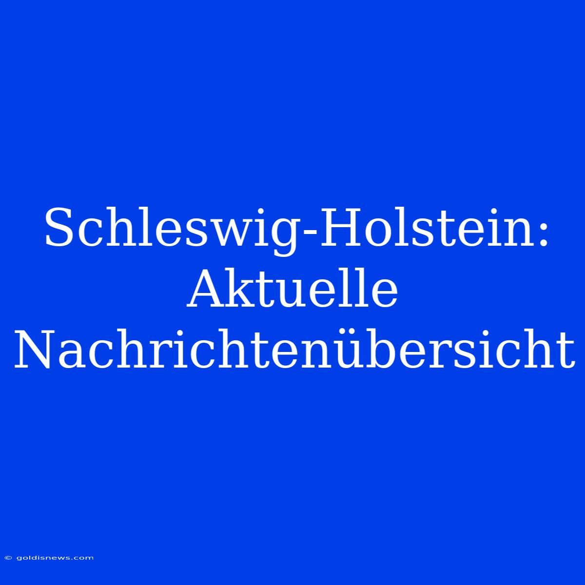 Schleswig-Holstein:  Aktuelle Nachrichtenübersicht