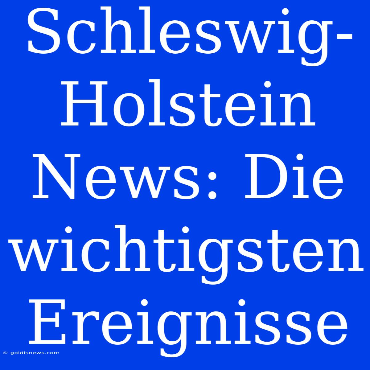 Schleswig-Holstein News: Die Wichtigsten Ereignisse