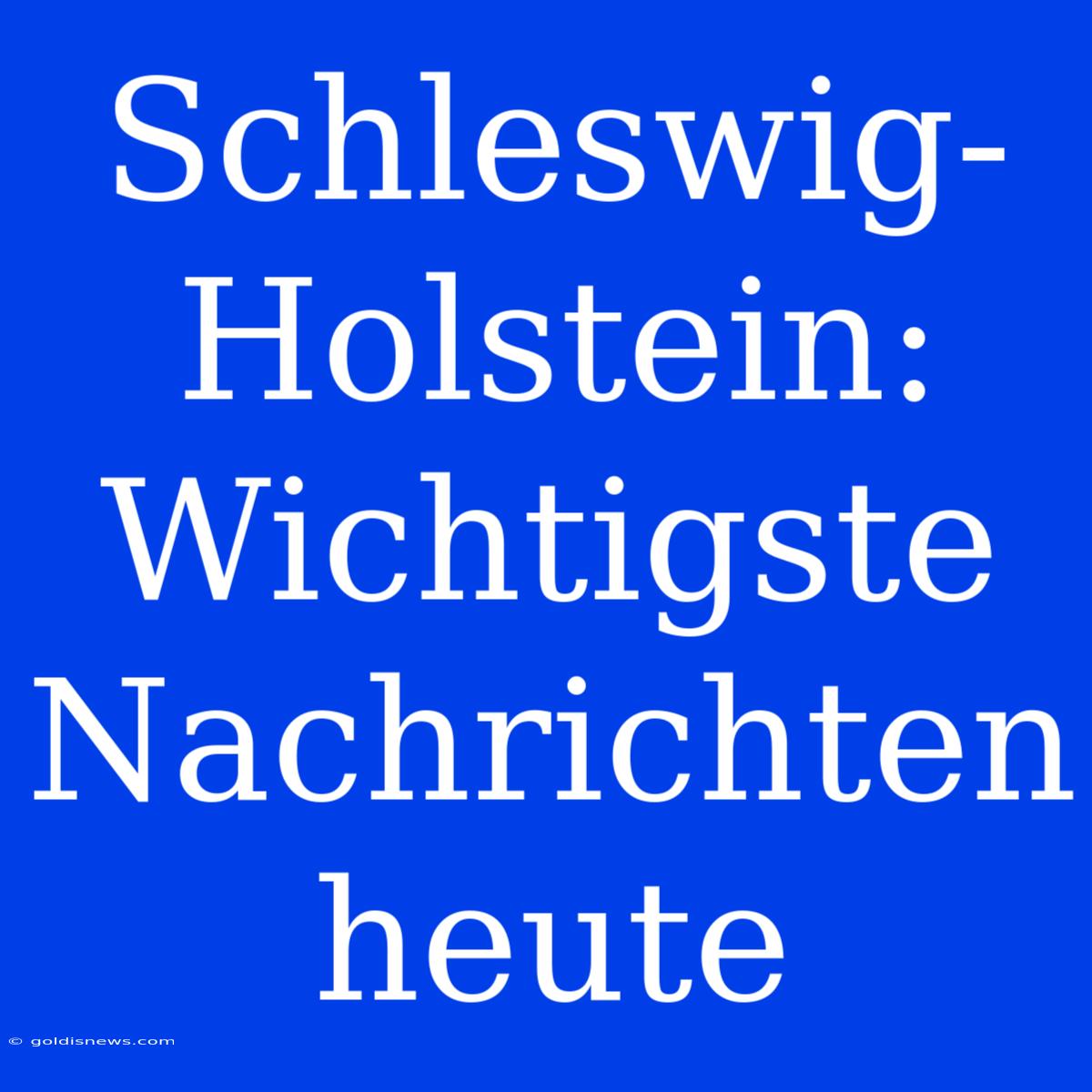 Schleswig-Holstein: Wichtigste Nachrichten Heute