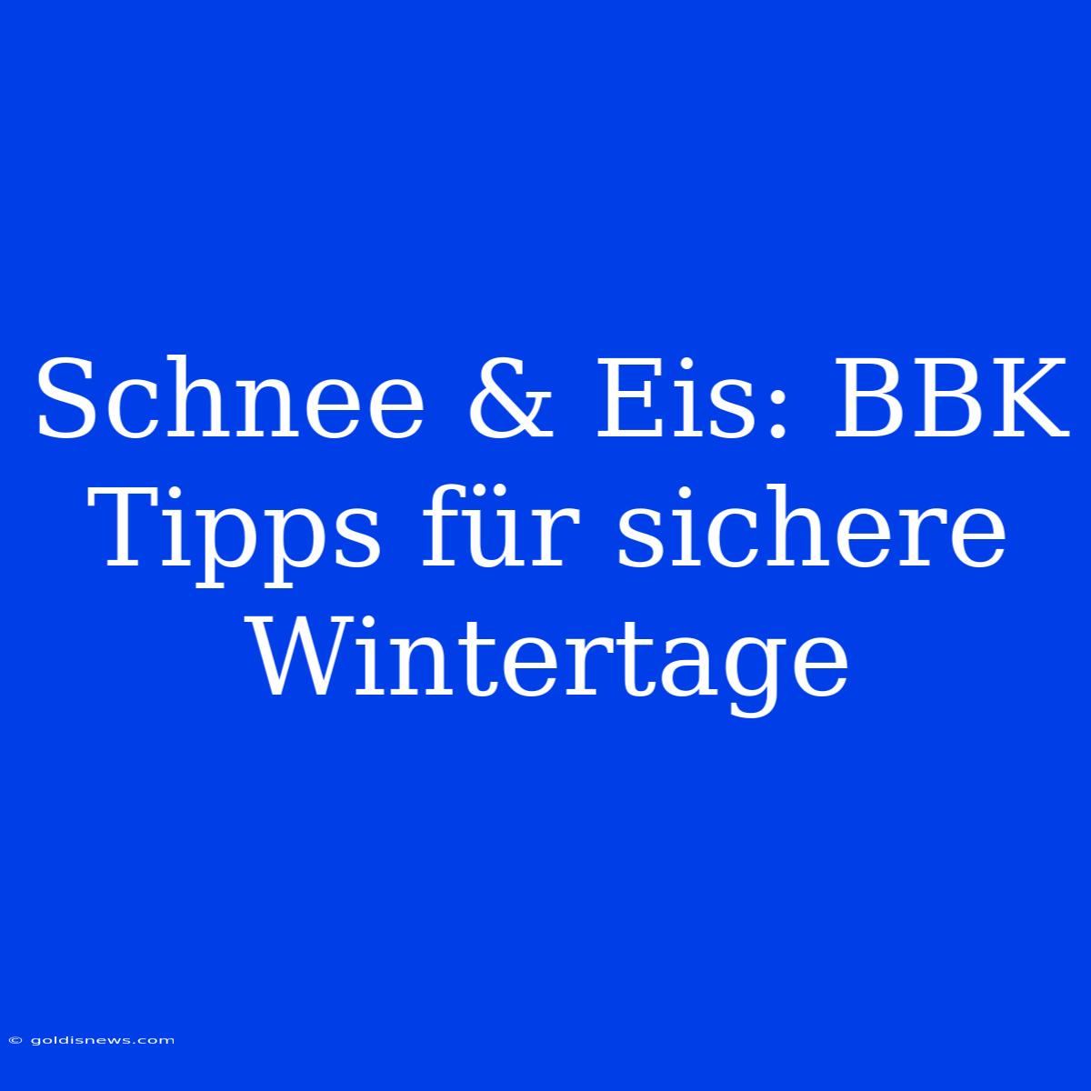 Schnee & Eis: BBK Tipps Für Sichere Wintertage