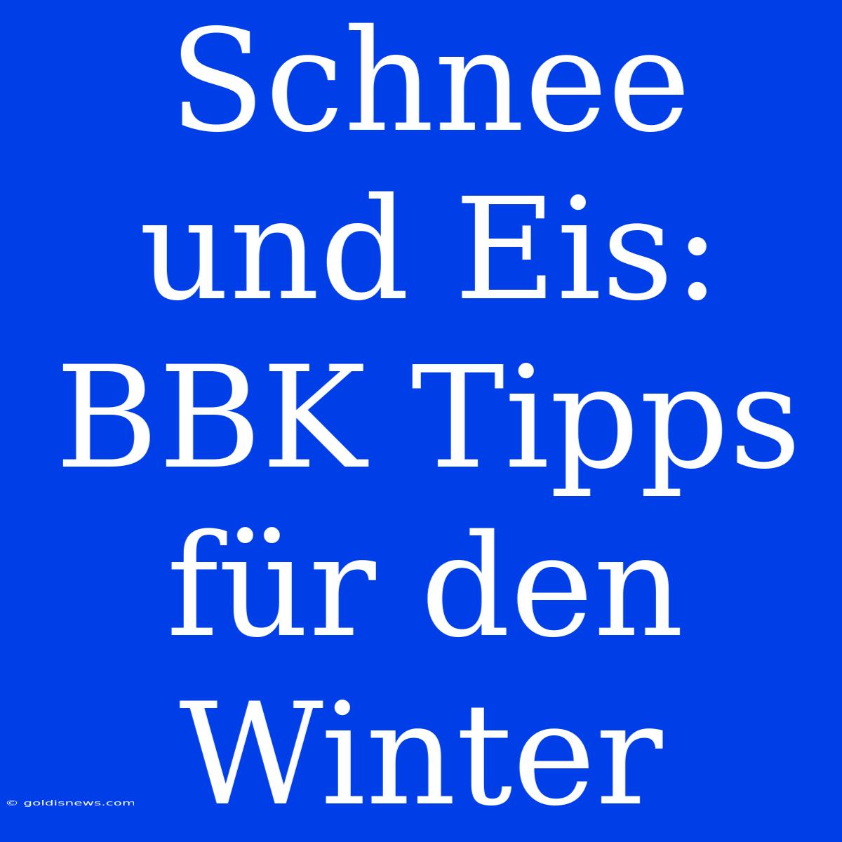 Schnee Und Eis:  BBK Tipps Für Den Winter