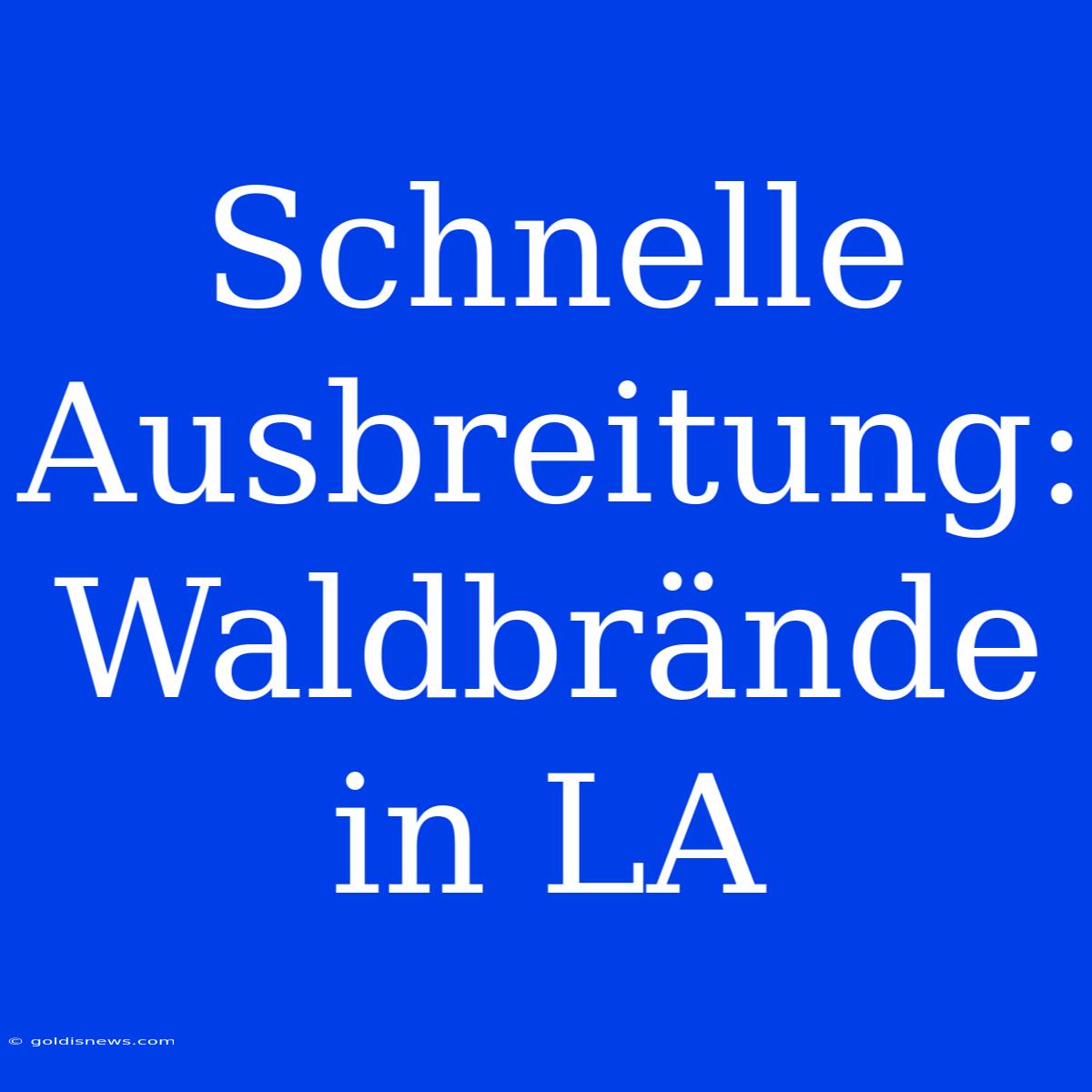 Schnelle Ausbreitung: Waldbrände In LA