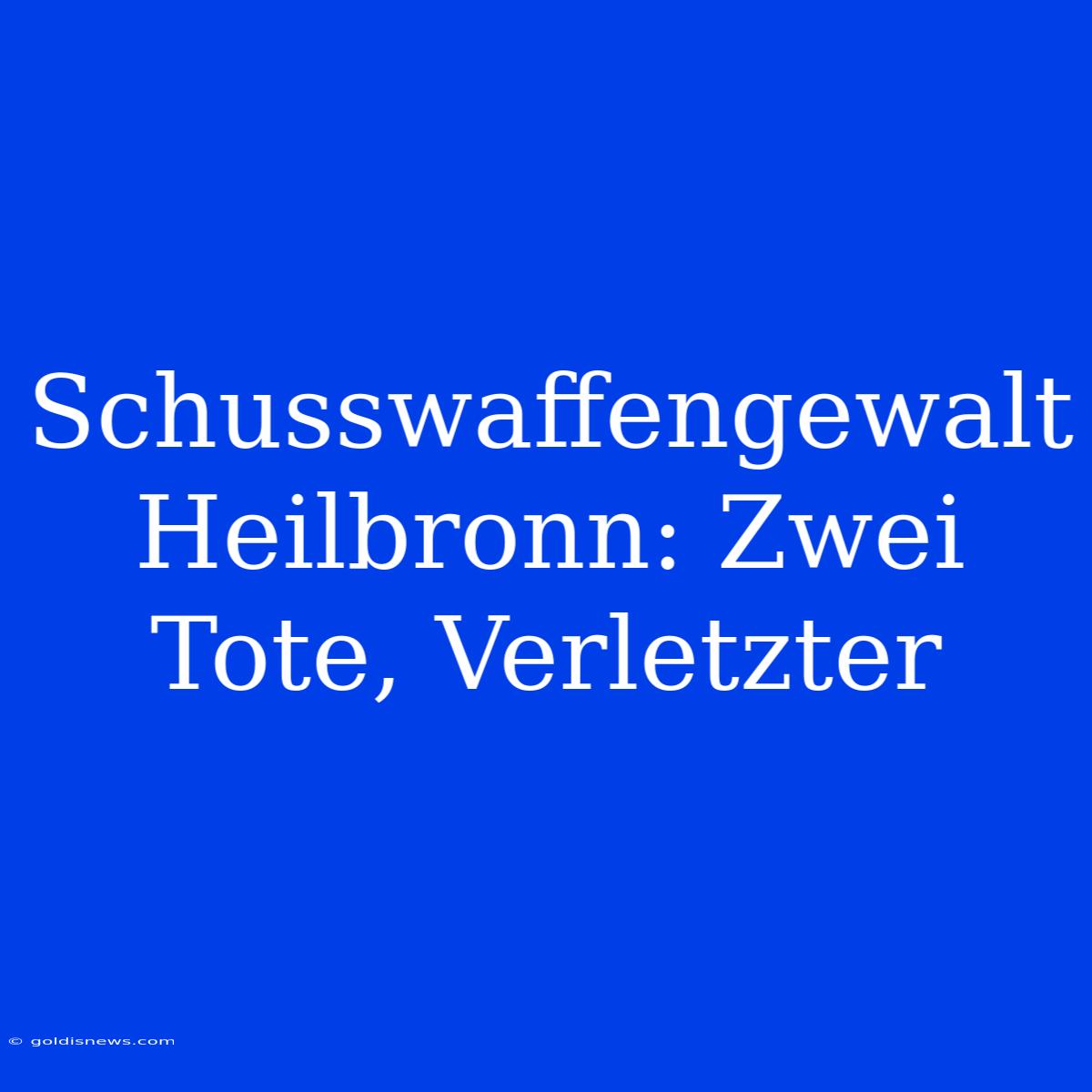 Schusswaffengewalt Heilbronn: Zwei Tote, Verletzter