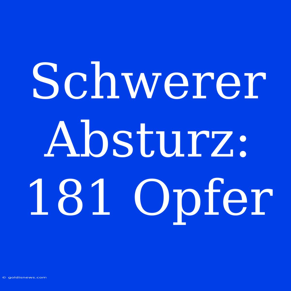 Schwerer Absturz: 181 Opfer