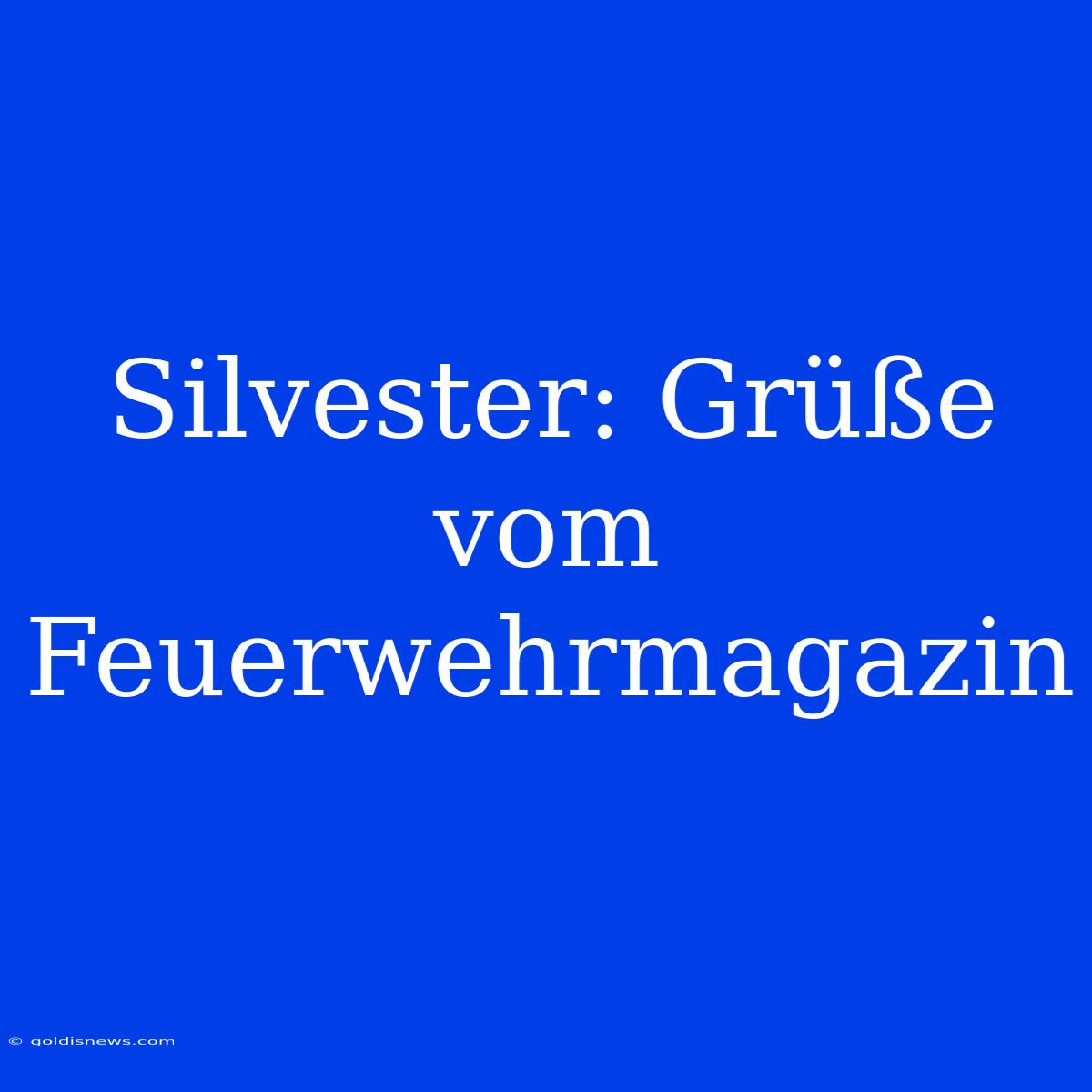 Silvester: Grüße Vom Feuerwehrmagazin