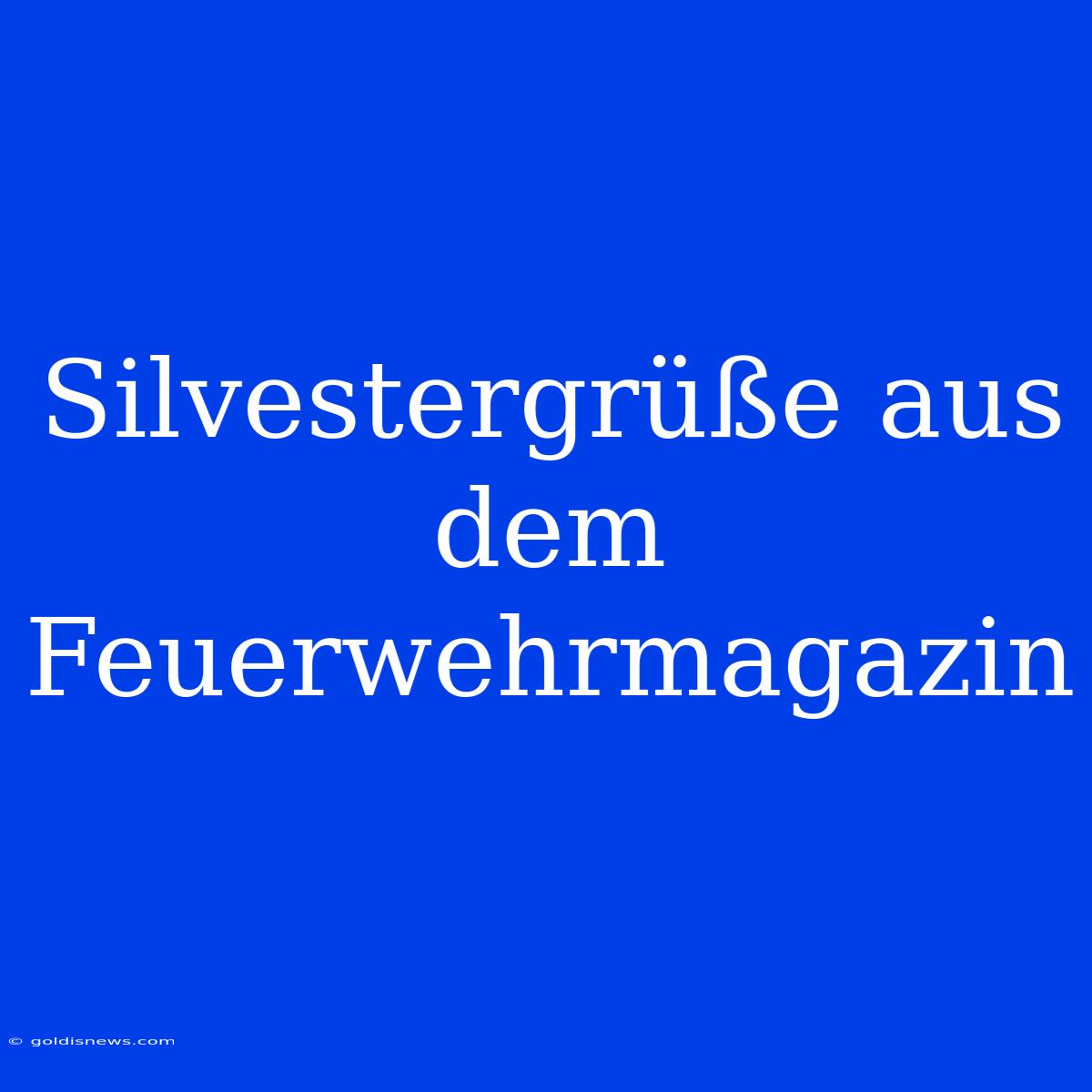 Silvestergrüße Aus Dem Feuerwehrmagazin